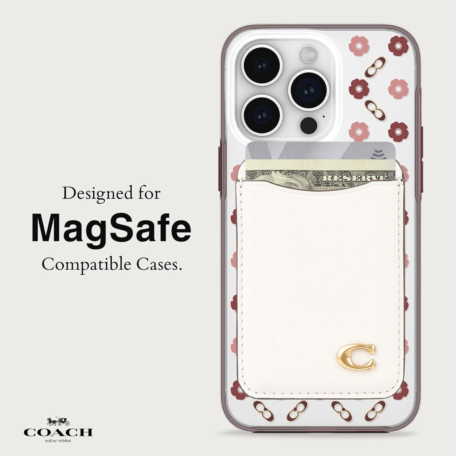 Billetera Magnética Coach para iPhone 12-16 - Cuero Tiza