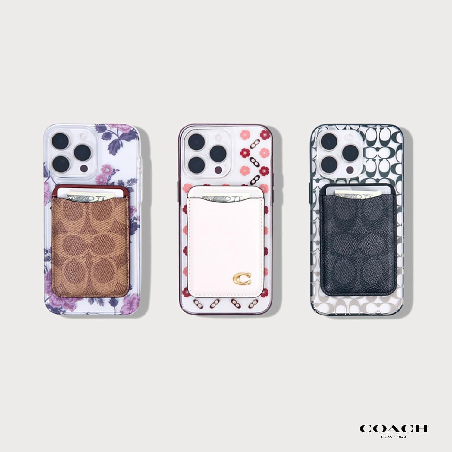 Billetera Magnética Coach para iPhone 12-16 - Cuero Tiza