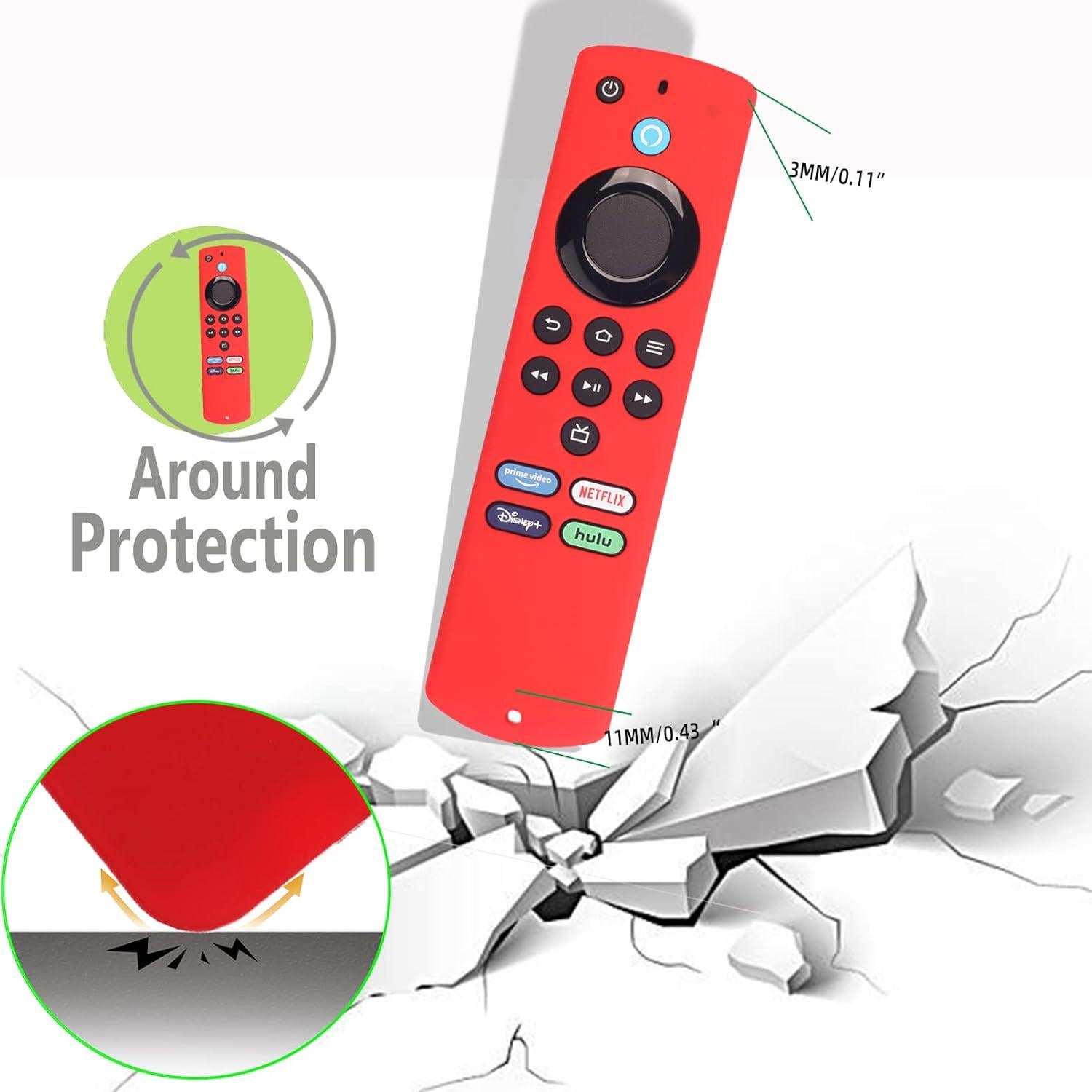 Funda de Silicona Antideslizante Hi Color para Control Remoto Fire TV Stick Lite 2021