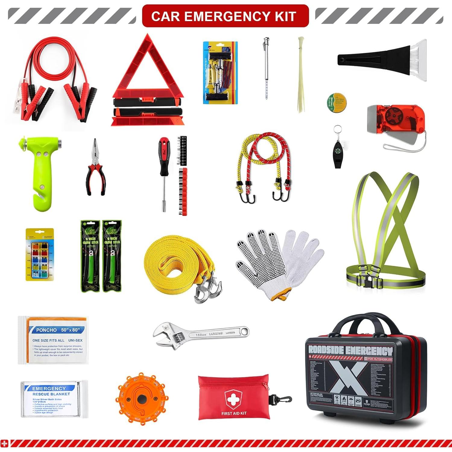 Kit de Emergencia para Automóvil Kitgo 137 Piezas Negro