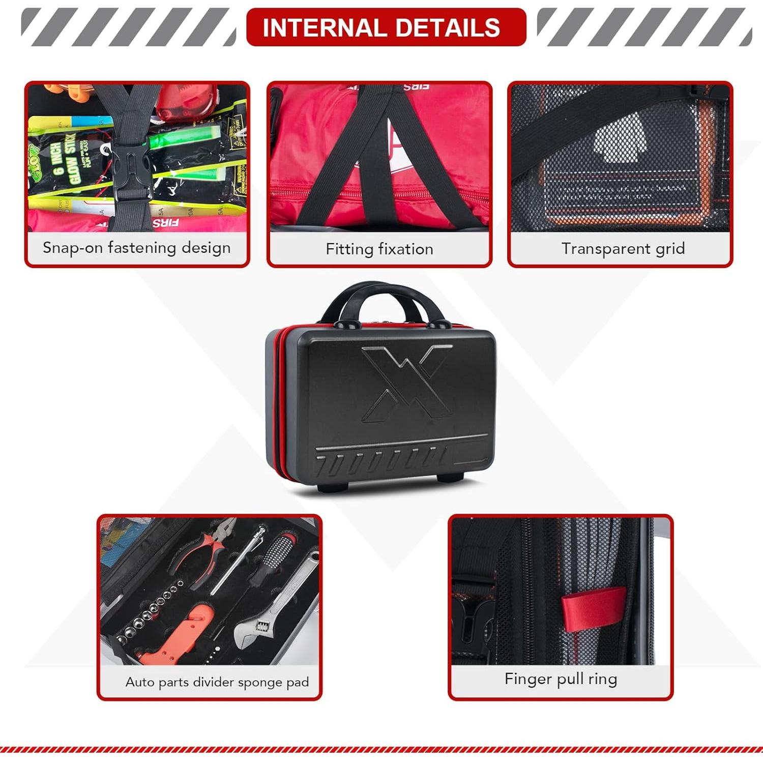 Kit de Emergencia para Automóvil Kitgo 137 Piezas Negro