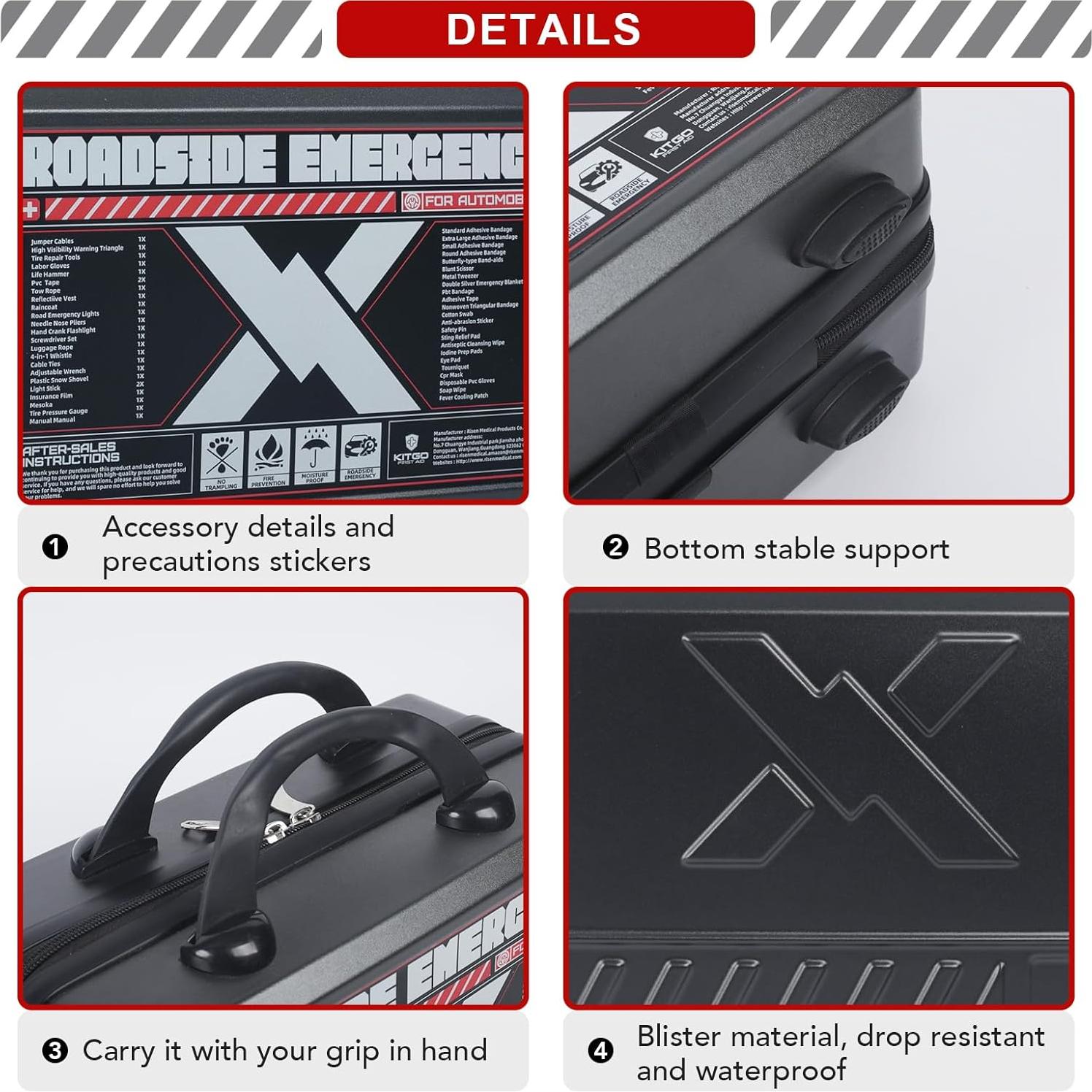 Kit de Emergencia para Automóvil Kitgo 137 Piezas Negro