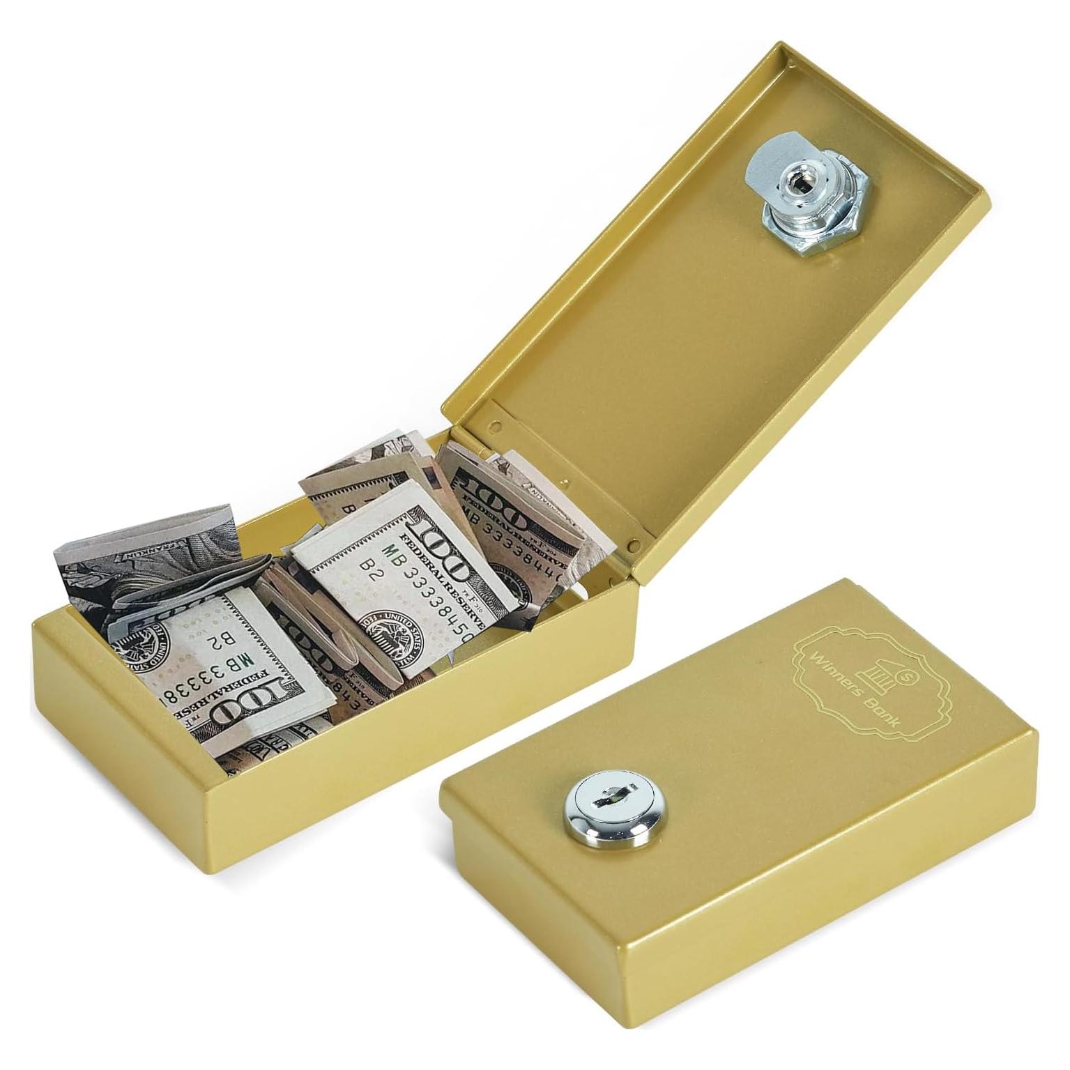 Caja Fuerte Portátil Meudid para Jugadores Dorada 0.23 kg
