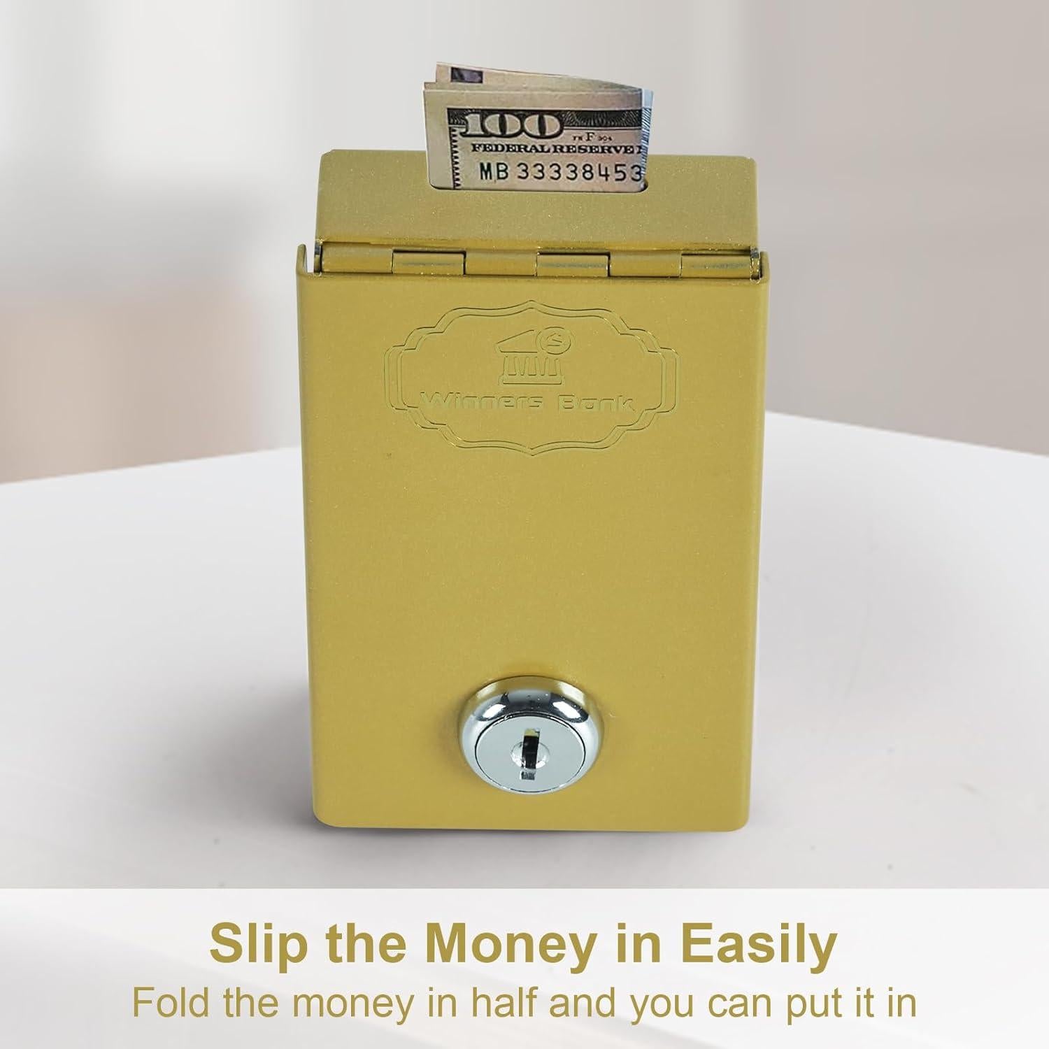 Caja Fuerte Portátil Meudid para Jugadores Dorada 0.23 kg