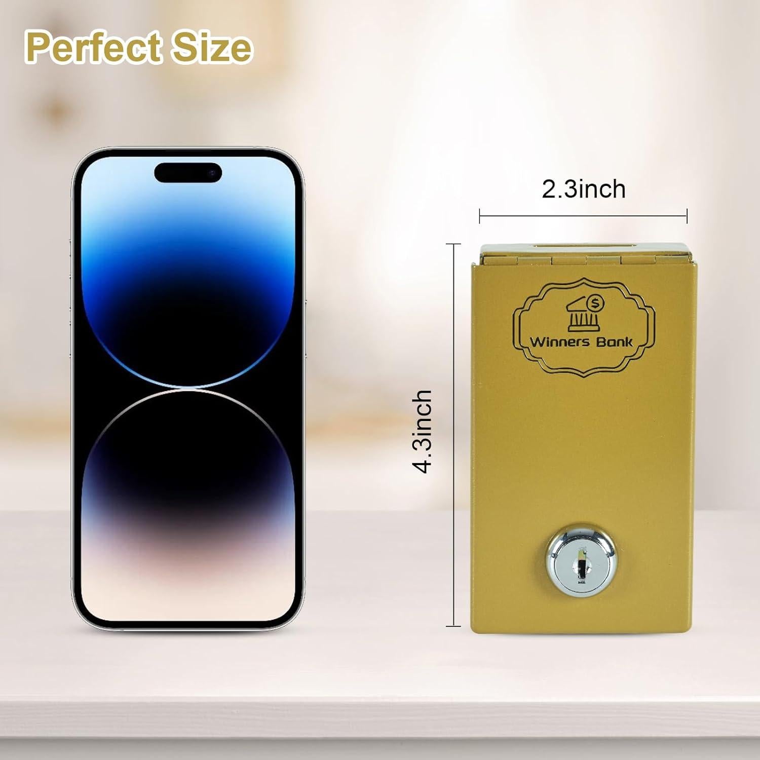 Caja Fuerte Portátil Meudid para Jugadores Dorada 0.23 kg