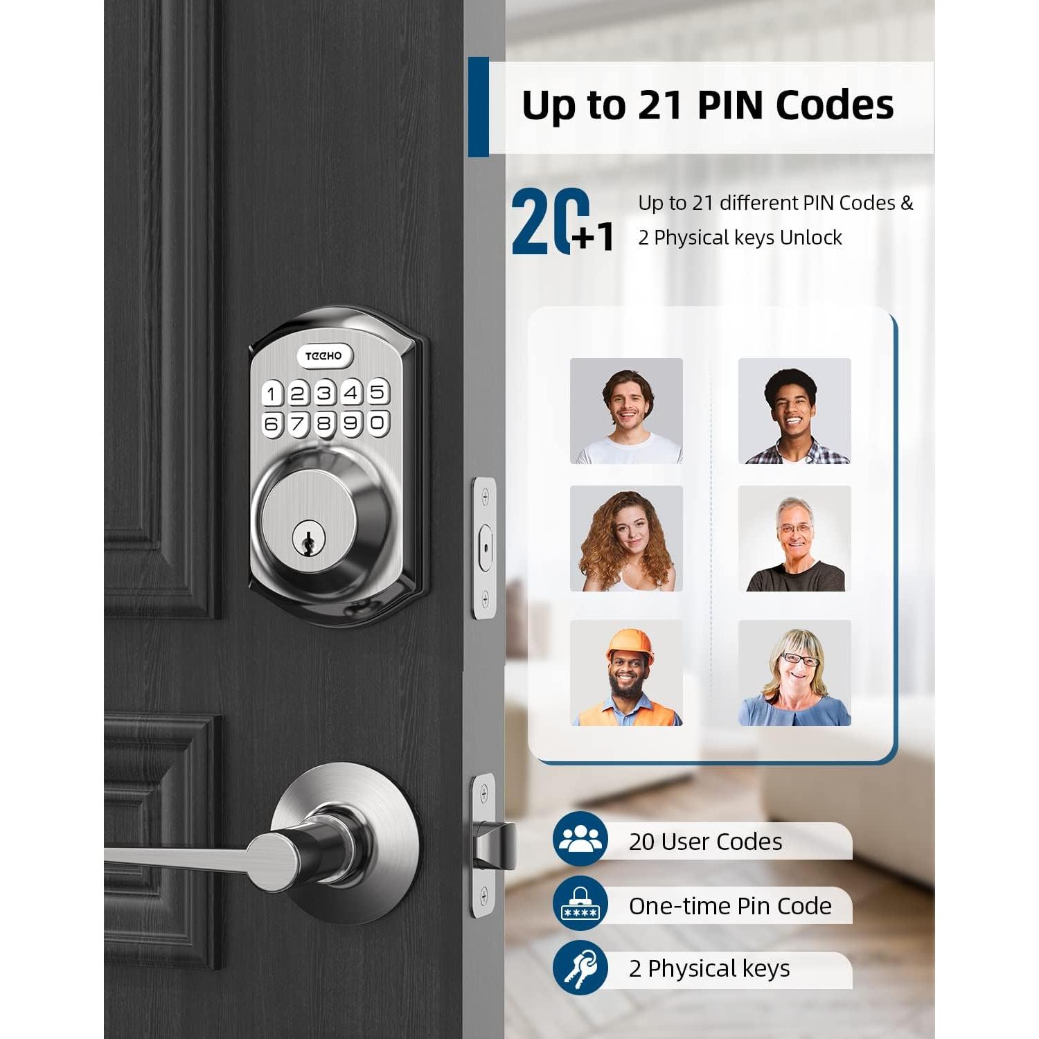 Cerradura Electrónica TEEHO TE001L Sin Llave con 2 Manijas