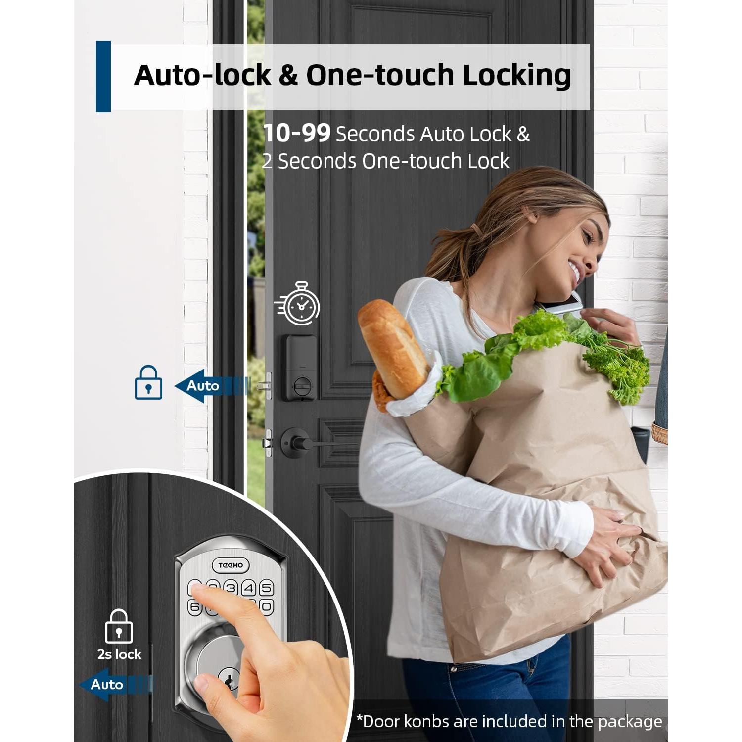 Cerradura Electrónica TEEHO TE001L Sin Llave con 2 Manijas