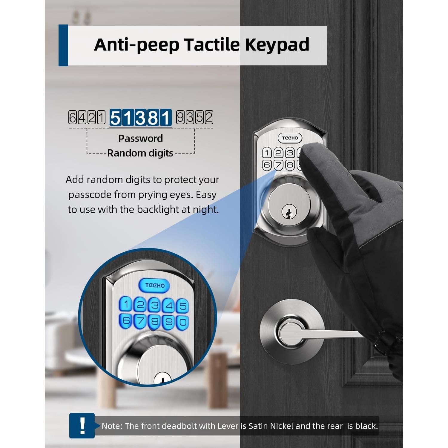 Cerradura Electrónica TEEHO TE001L Sin Llave con 2 Manijas