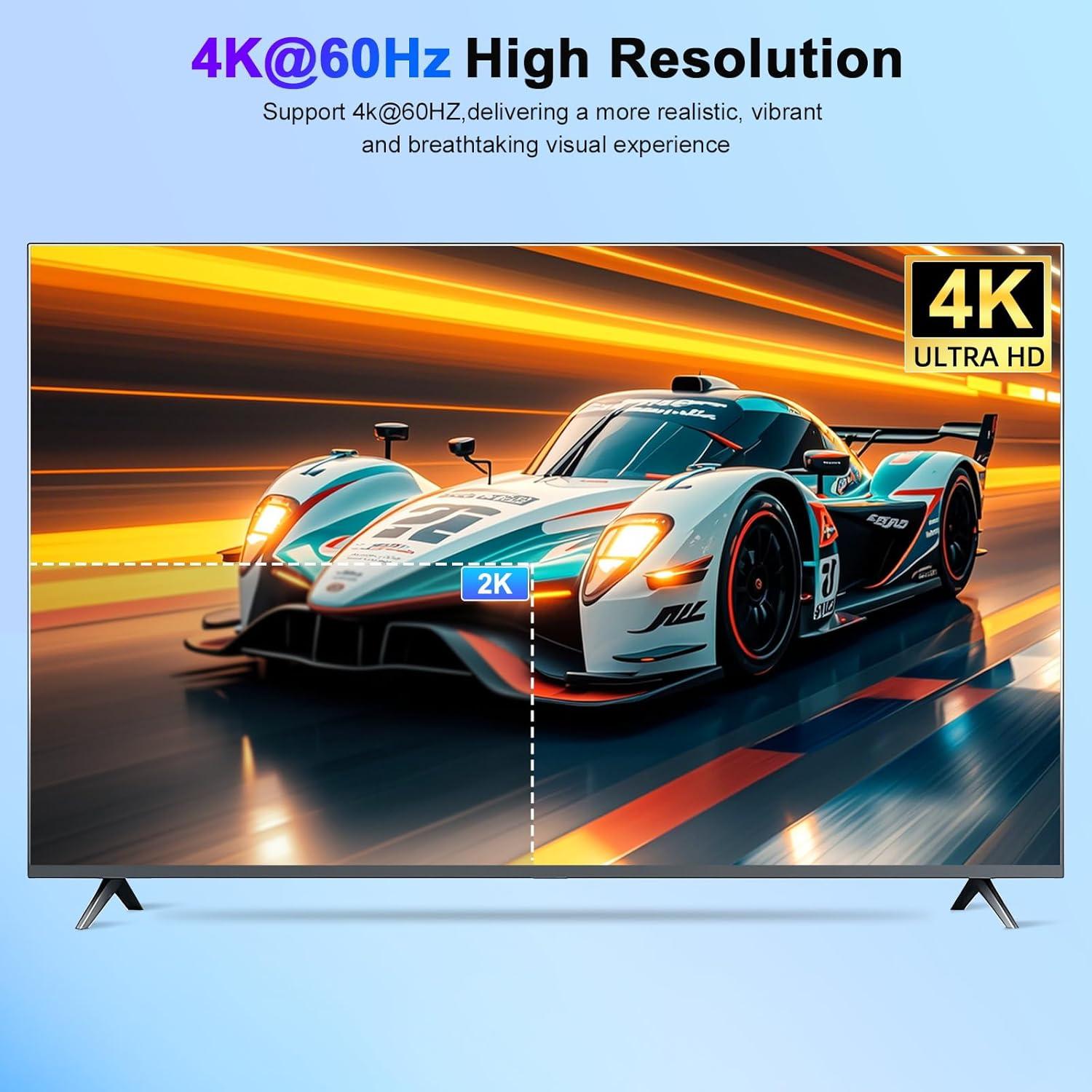 Conmutador KVM 4K TAILAIERA 3 Monitores 2 Computadoras USB 3.0