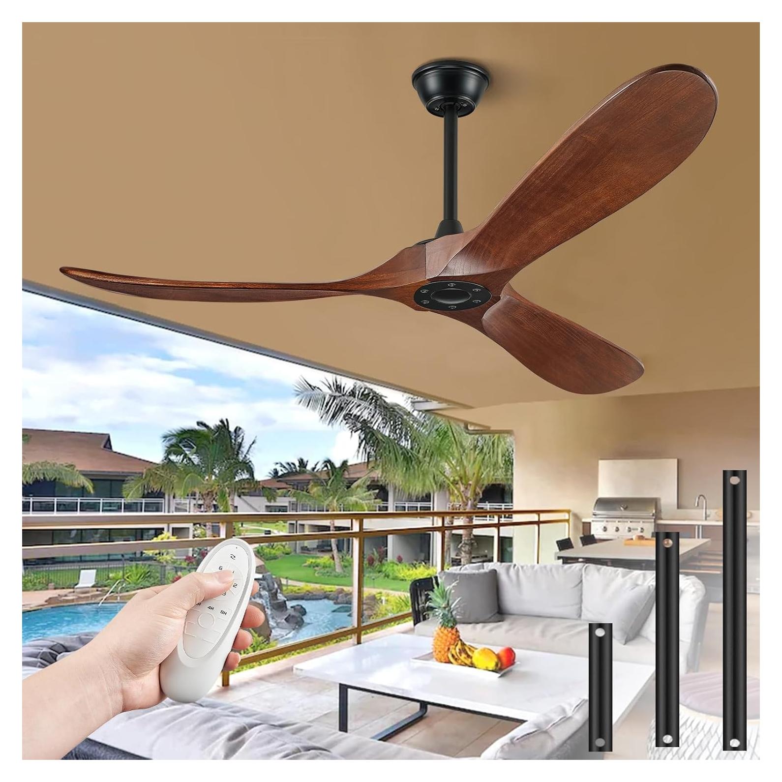 Ventilador de Techo BOOSANT 52" Sin Luz Nogal Oscuro Control Remoto