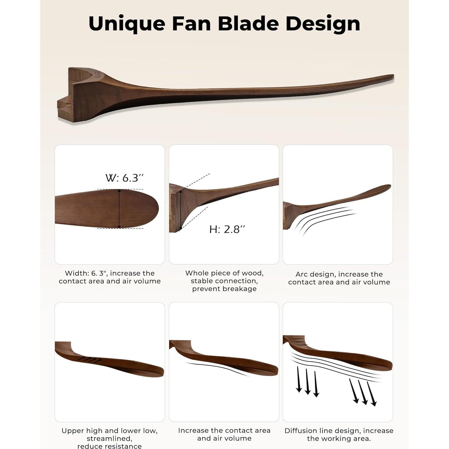 Ventilador de Techo BOOSANT 52" Sin Luz Nogal Oscuro Control Remoto