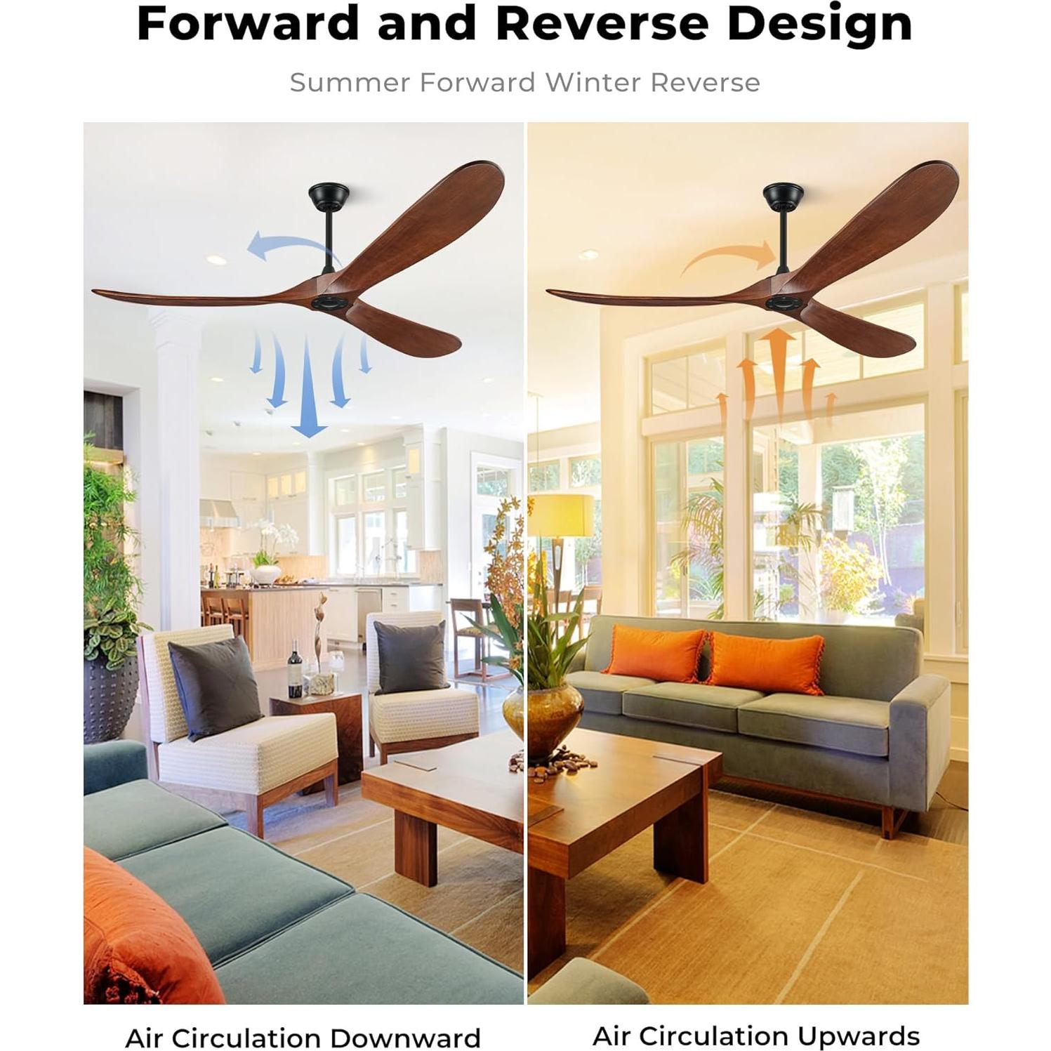 Ventilador de Techo BOOSANT 52" Sin Luz Nogal Oscuro Control Remoto