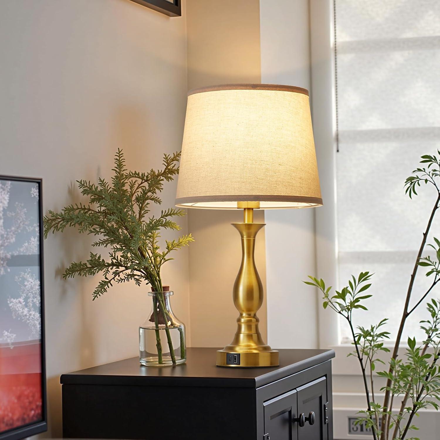 Lámpara de Mesa de Noche Lauag L901 con Carga USB-C y USB-A