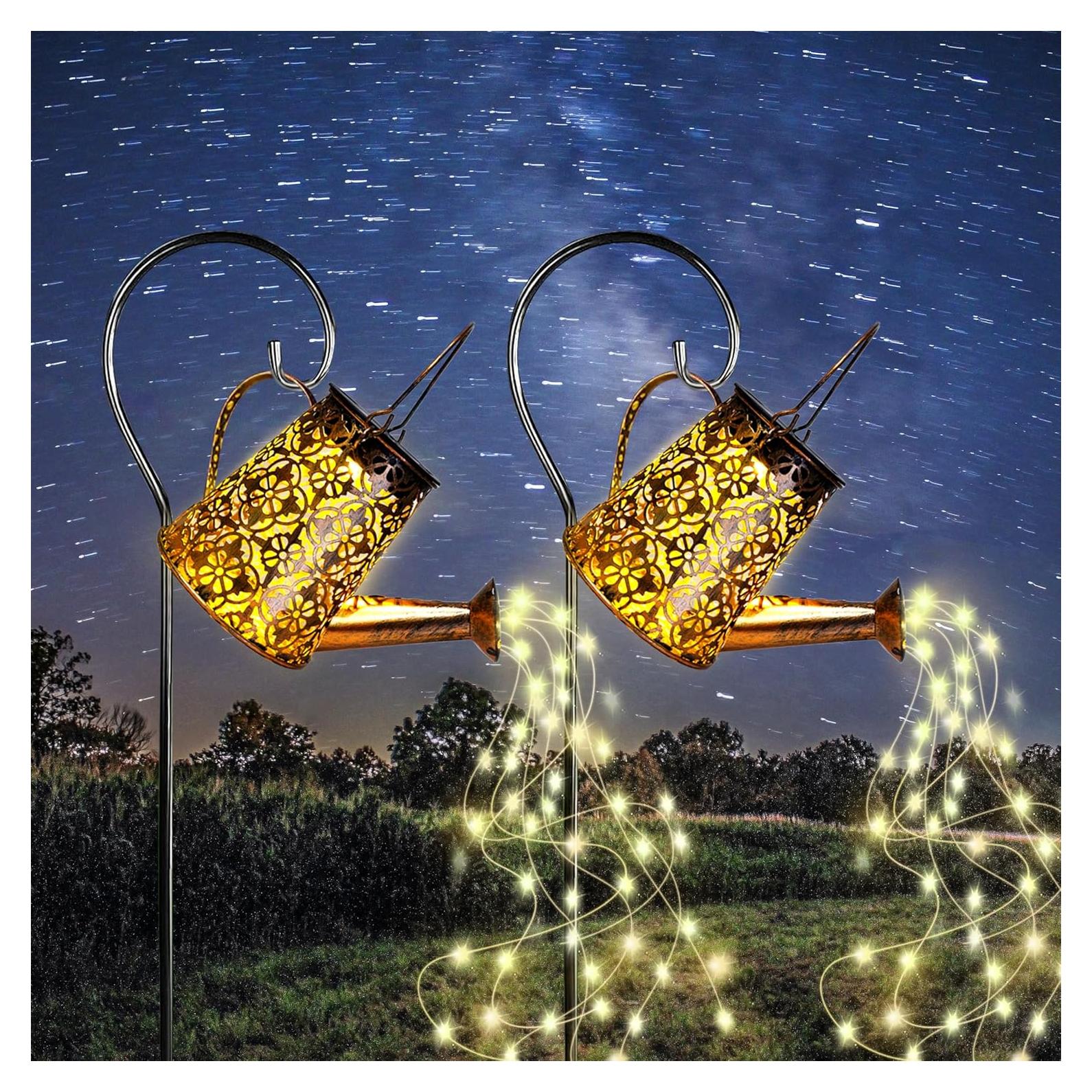 Luces de Riego Solar con Diseño de Copo de Nieve - 2 Paquete