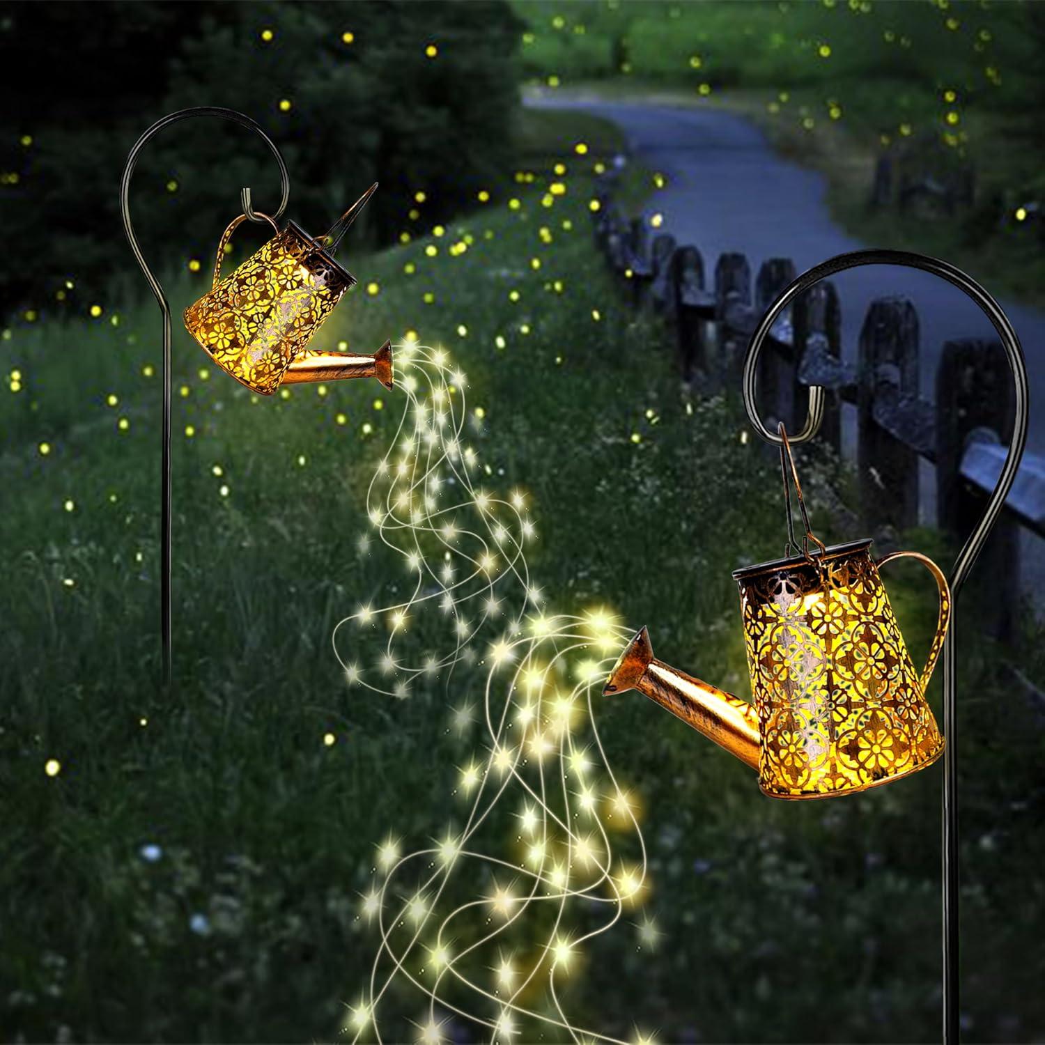 Luces de Riego Solar con Diseño de Copo de Nieve - 2 Paquete