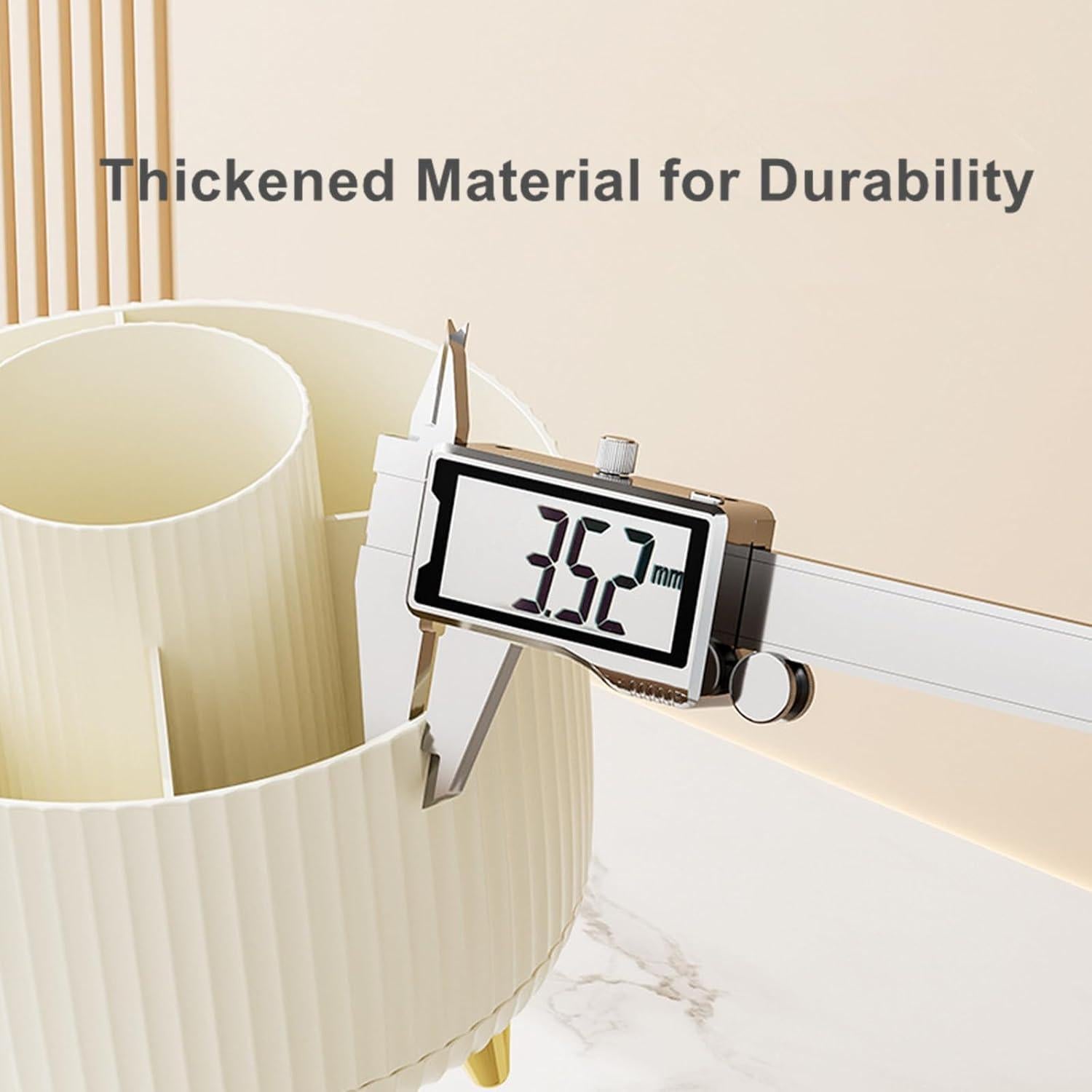 Organizador de Brochas de Maquillaje YZEASYPINK 360° 5 Compartimentos Crema