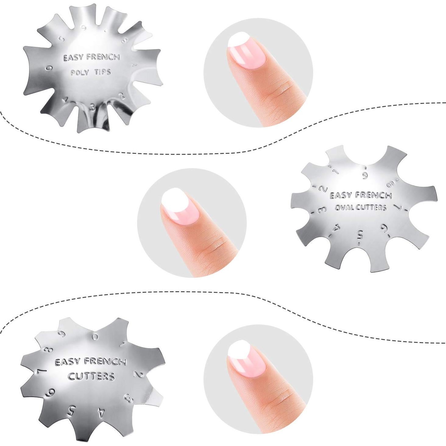 Cortador de Bordes de Manicura Mudder 6 Patrones Acero Inoxidable