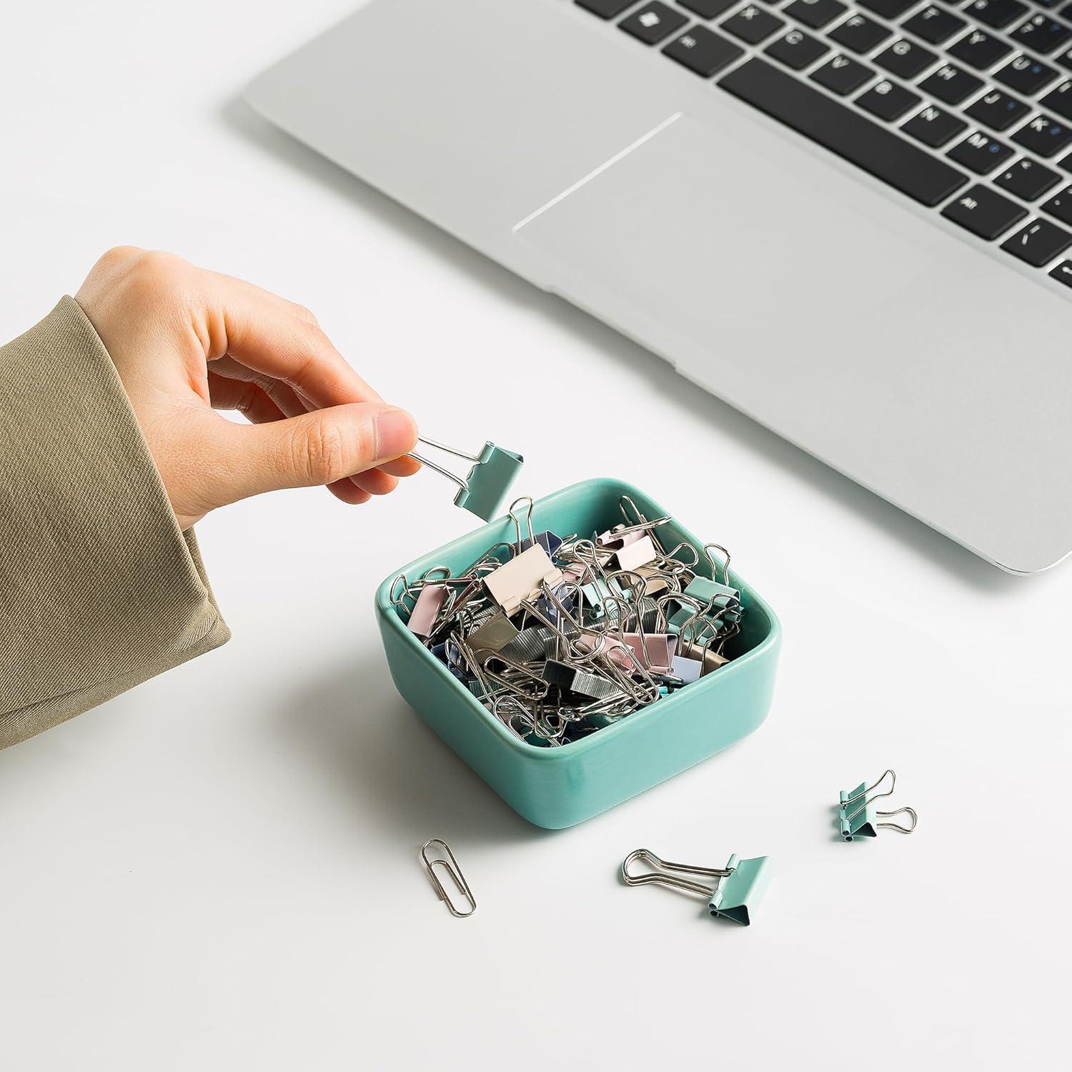 Soporte de Clips de Papel Cerámica Mecaikru Azul 8.79cm