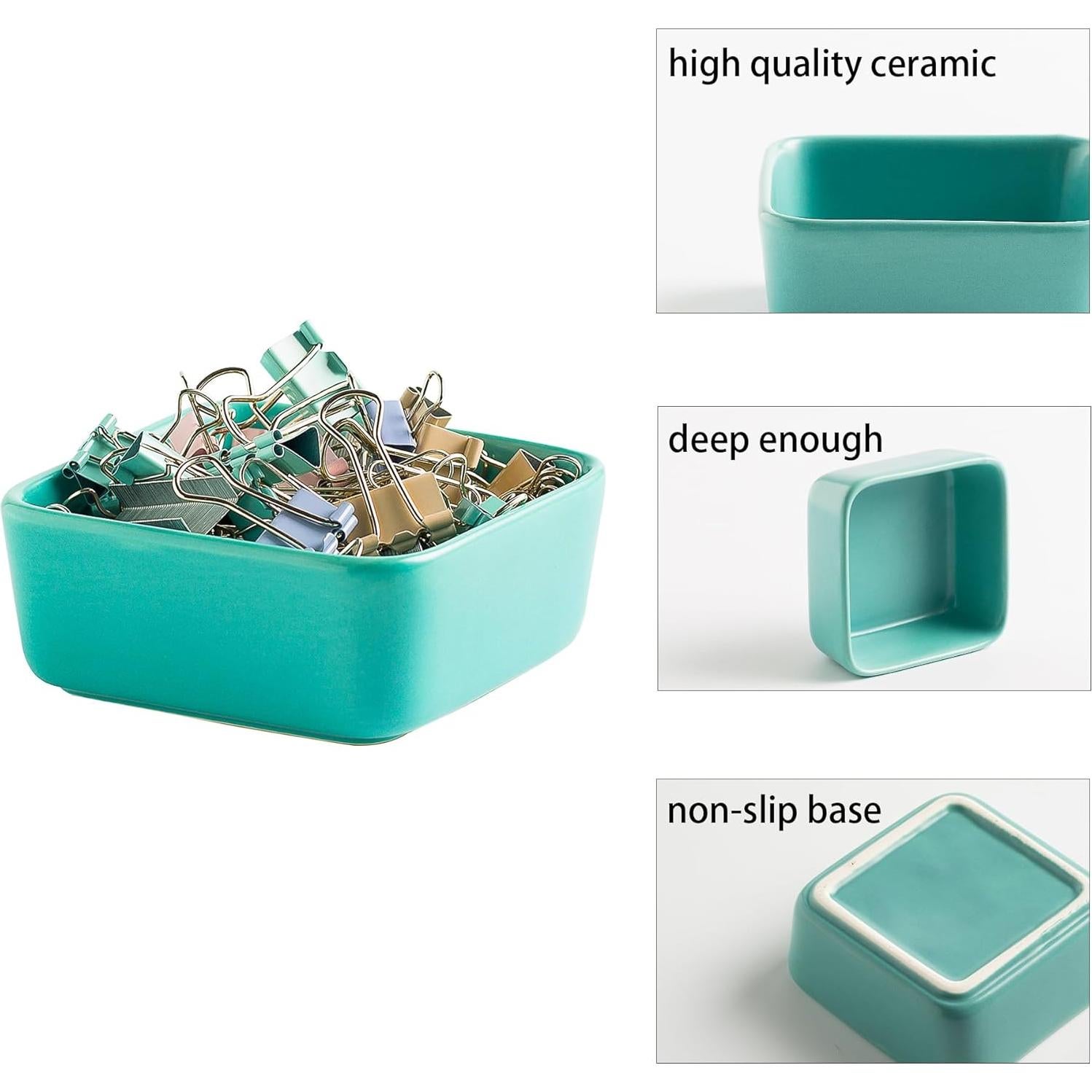 Soporte de Clips de Papel Cerámica Mecaikru Azul 8.79cm