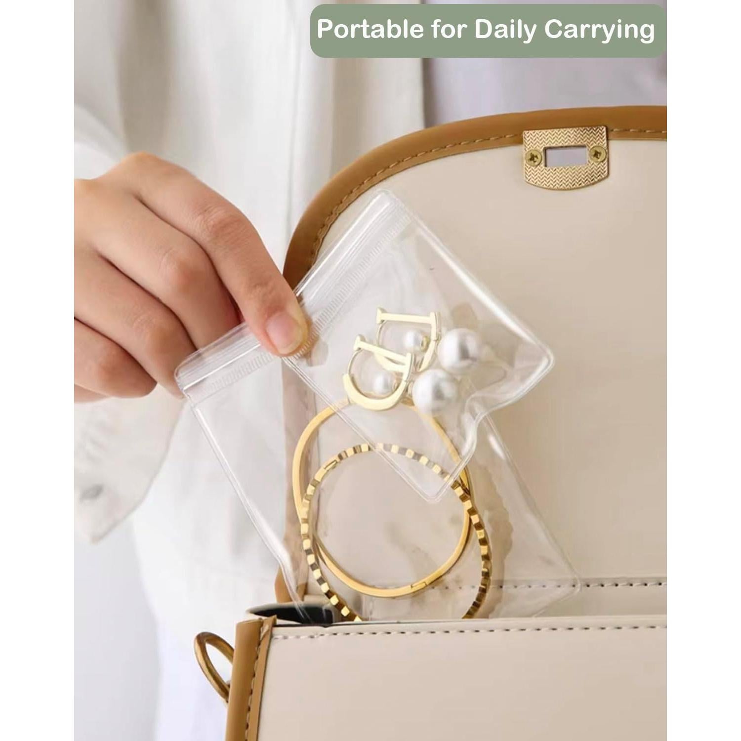 Caja de Joyería Acrílica HomePekite 4 en 1 con 60 Bolsas