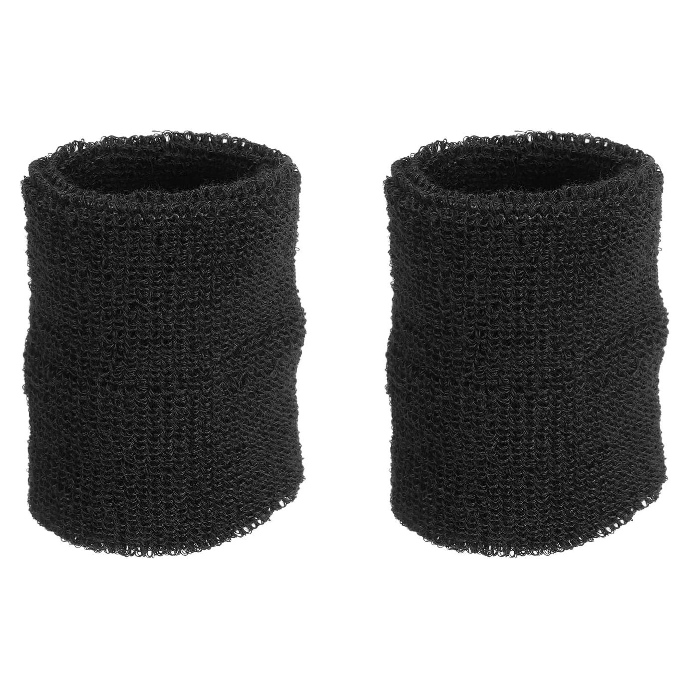 Banda de Muñeca Deportiva PATIKIL Negra 10x10 cm 2 Pcs