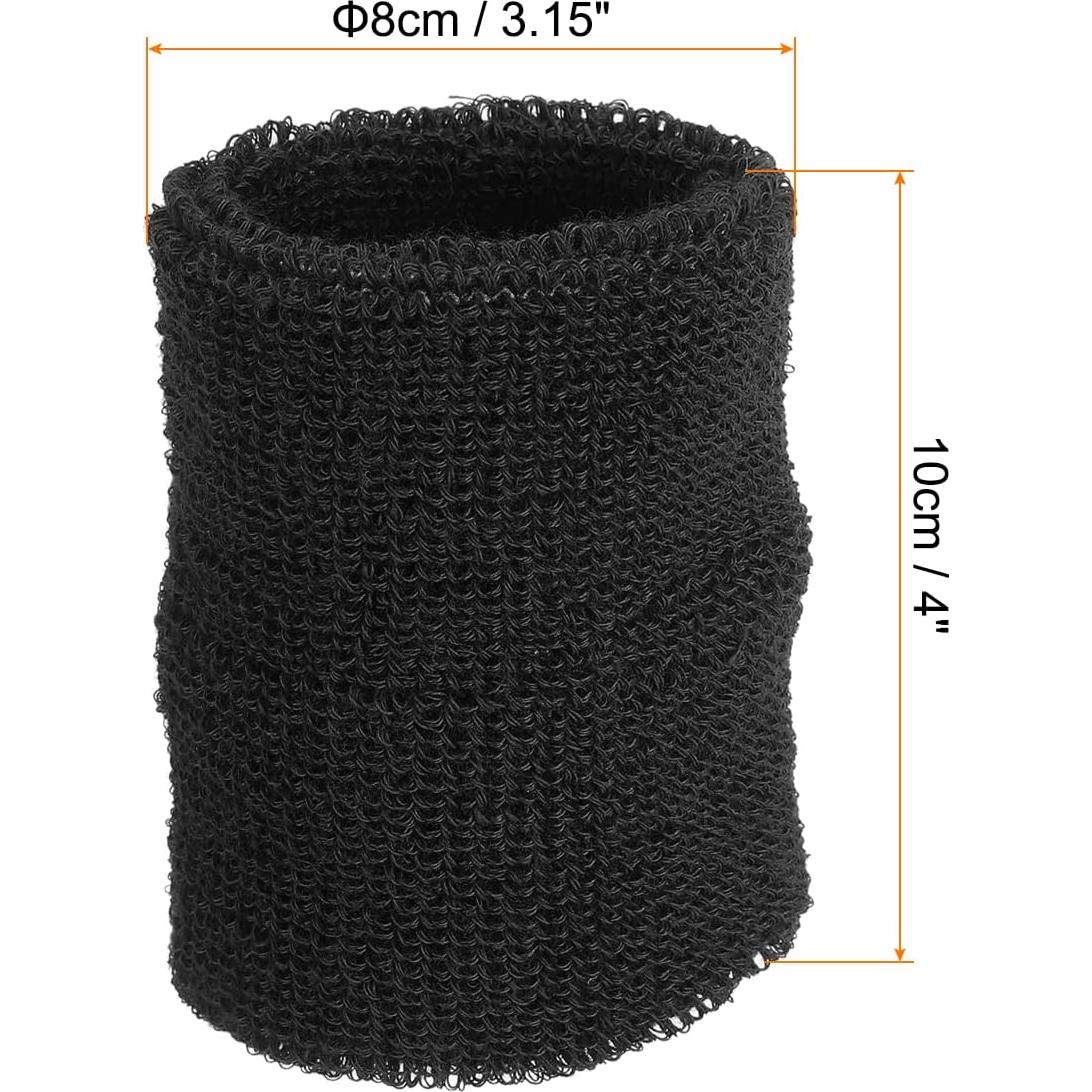 Banda de Muñeca Deportiva PATIKIL Negra 10x10 cm 2 Pcs