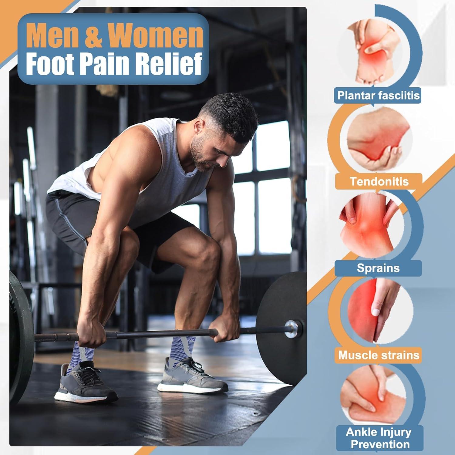 Soporte de Tobillo de Cobre Lonsiton - Compresión Unisex Azul S