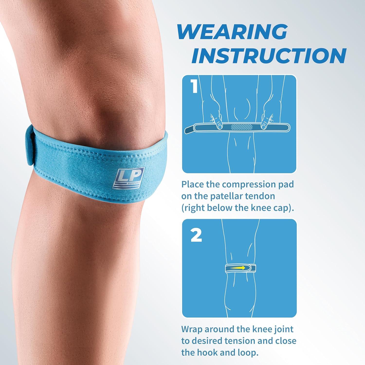 Correa Patelar LP SUPPORT para Alivio de Dolor de Rodilla - Talla Única Azul