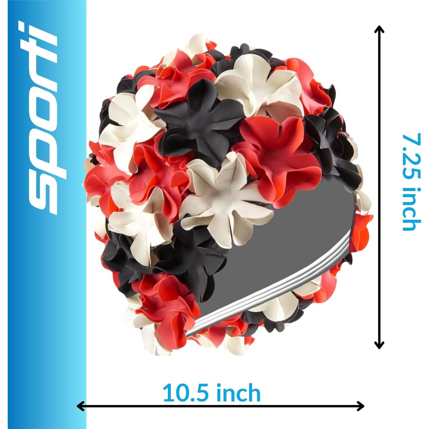 Gorro de Natación Sporti Flower para Mujeres - Caucho Resistente