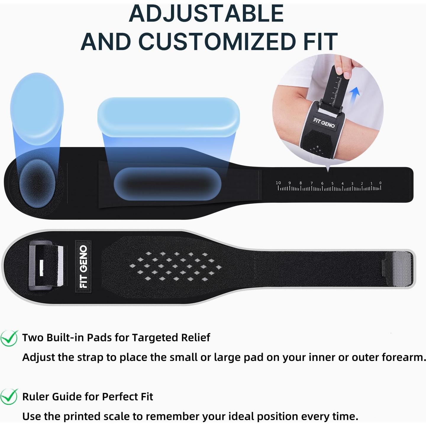 Faja de Codo Fit Geno para Tenis y Golf - Alivio Tendinitis