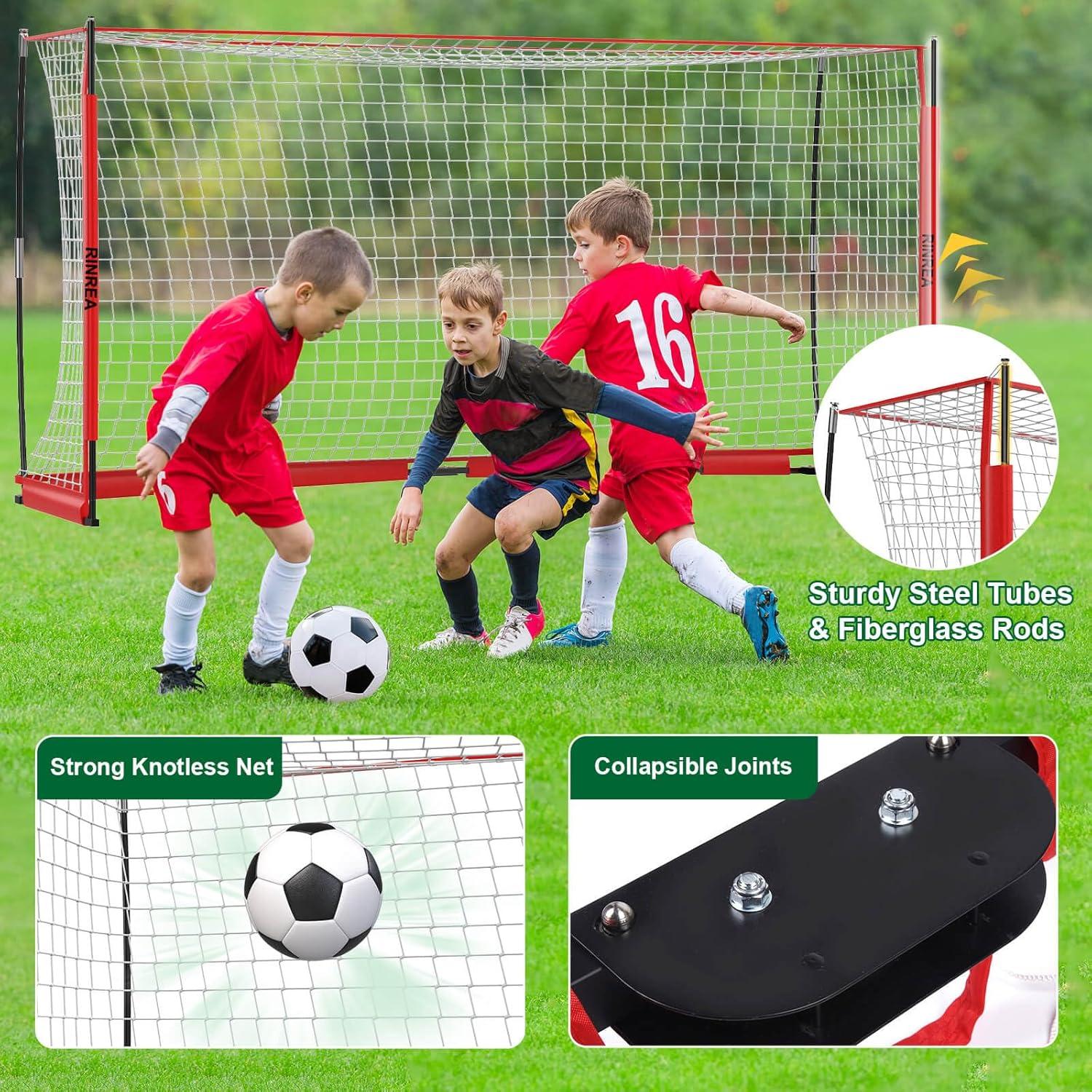 Meta de Fútbol Plegable RINREA 4.27x2.13m con Bolsa