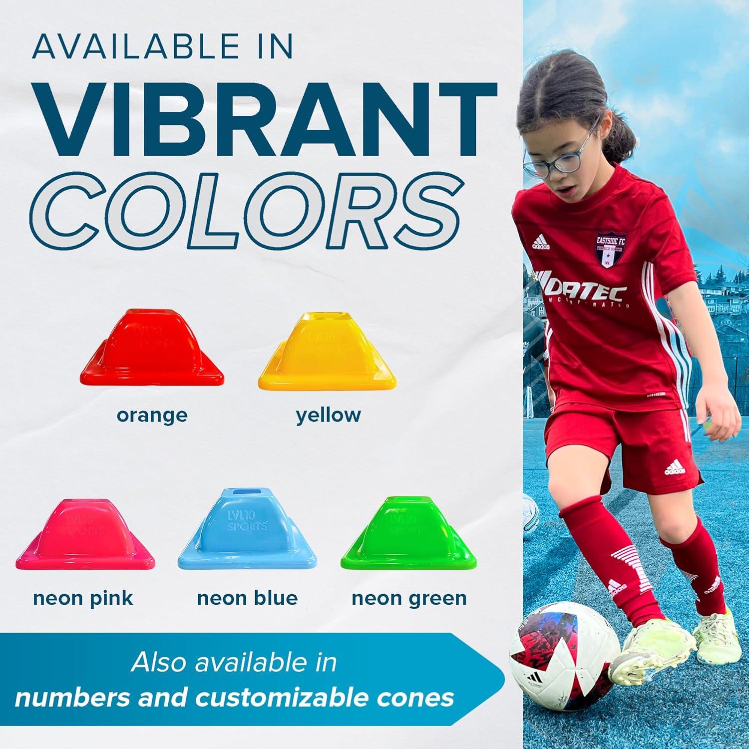 Conos de Entrenamiento LVL10 Pro - 8 Conos de 5 cm Rosa Neón
