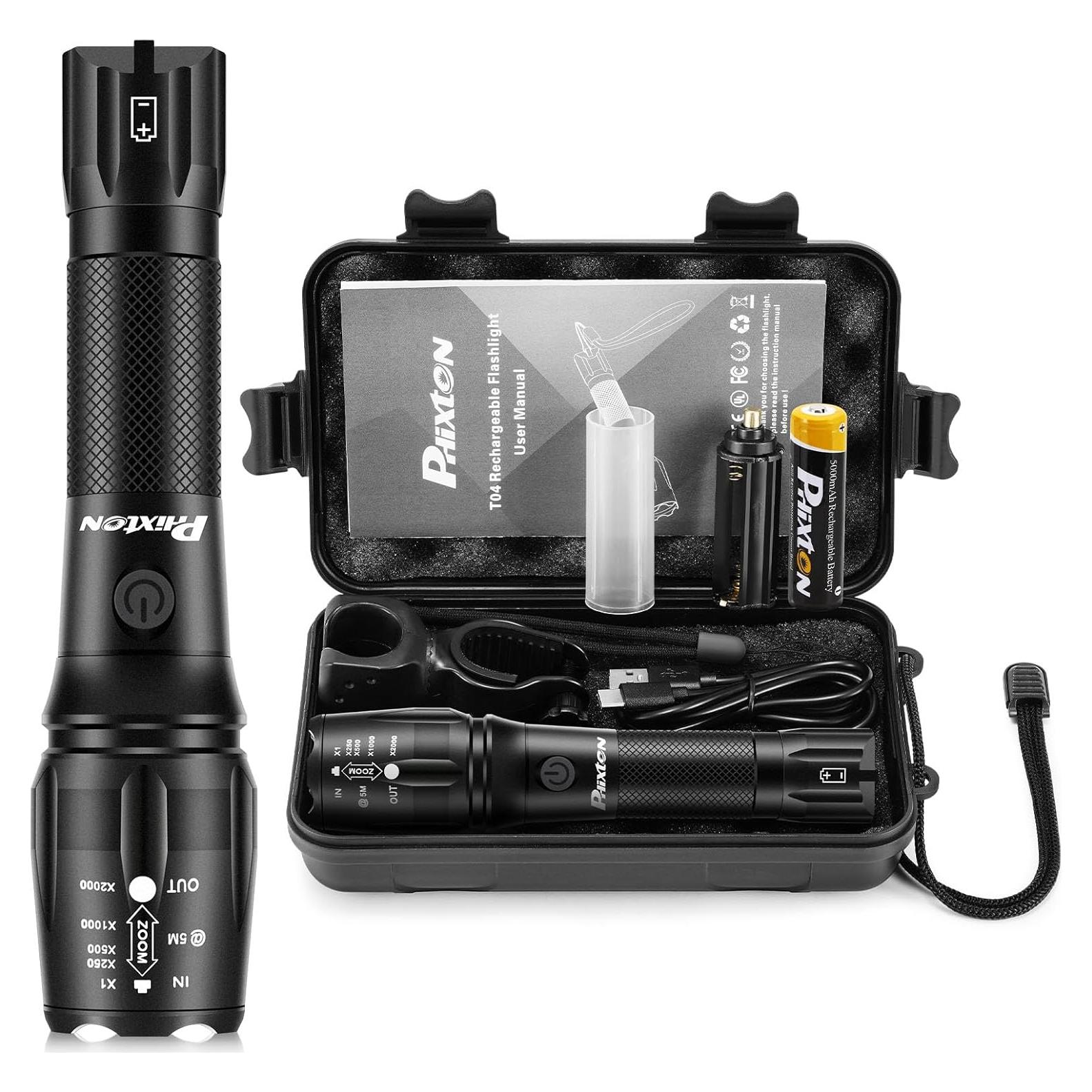 Linterna LED Recargable PHIXTON 1000 Lúmenes USB C 5 Modos