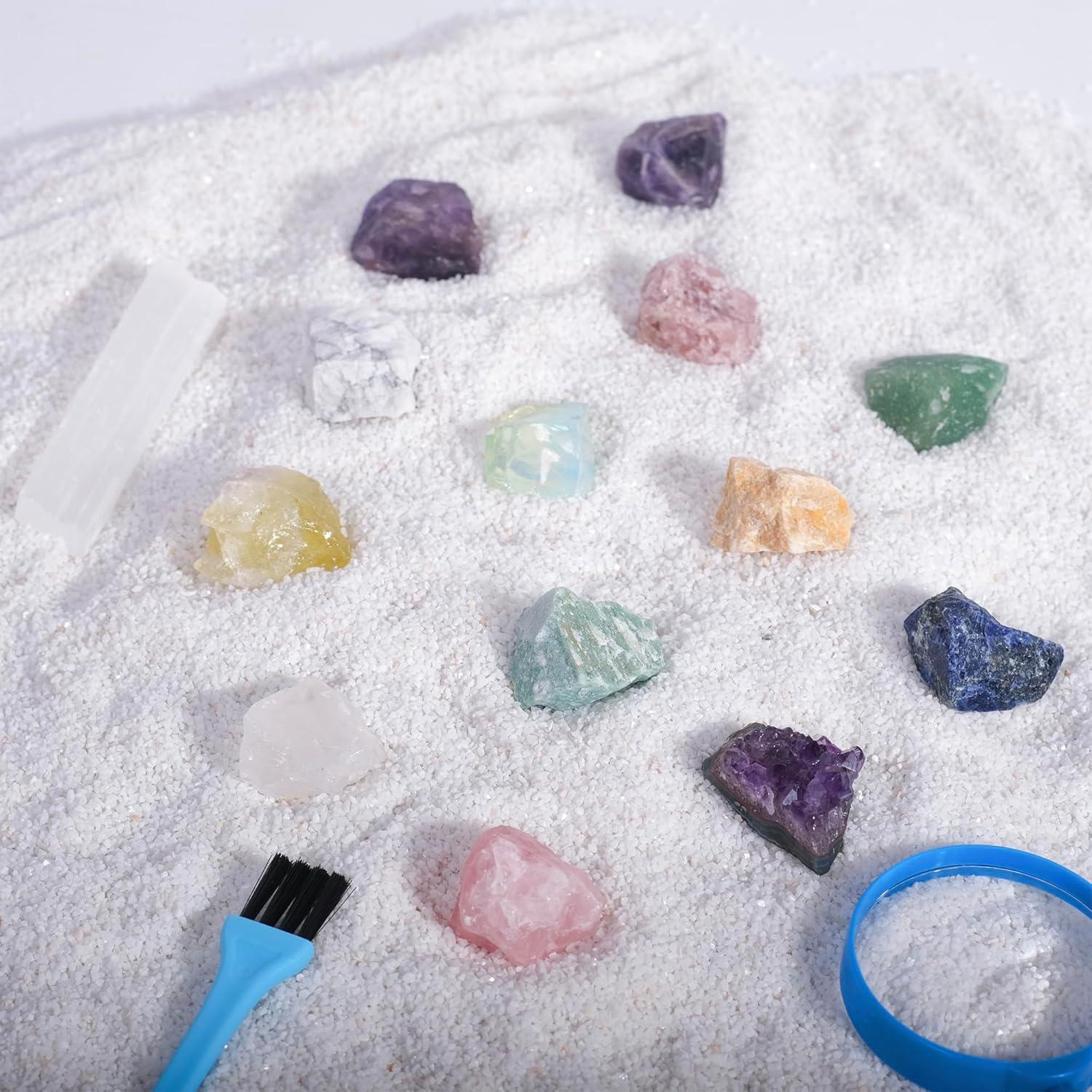 Kit de Rocas y Minerales HOPEME 25 PCS con Guía Educativa
