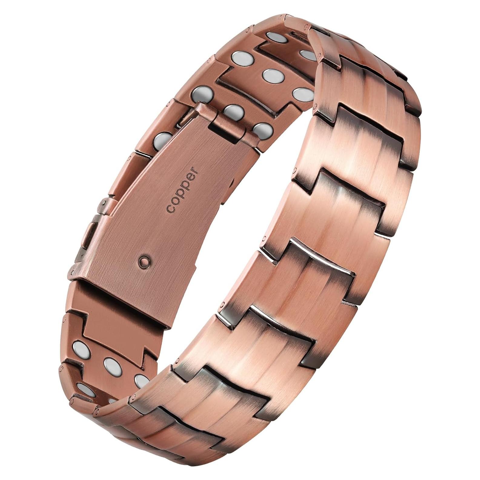 Pulsera Magnética de Cobre Jecanori para Hombres 22.5 cm