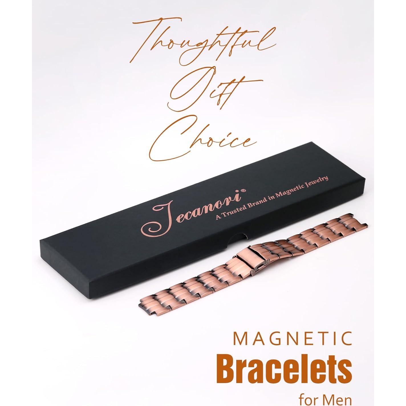 Pulsera Magnética de Cobre Jecanori para Hombres 22.5 cm