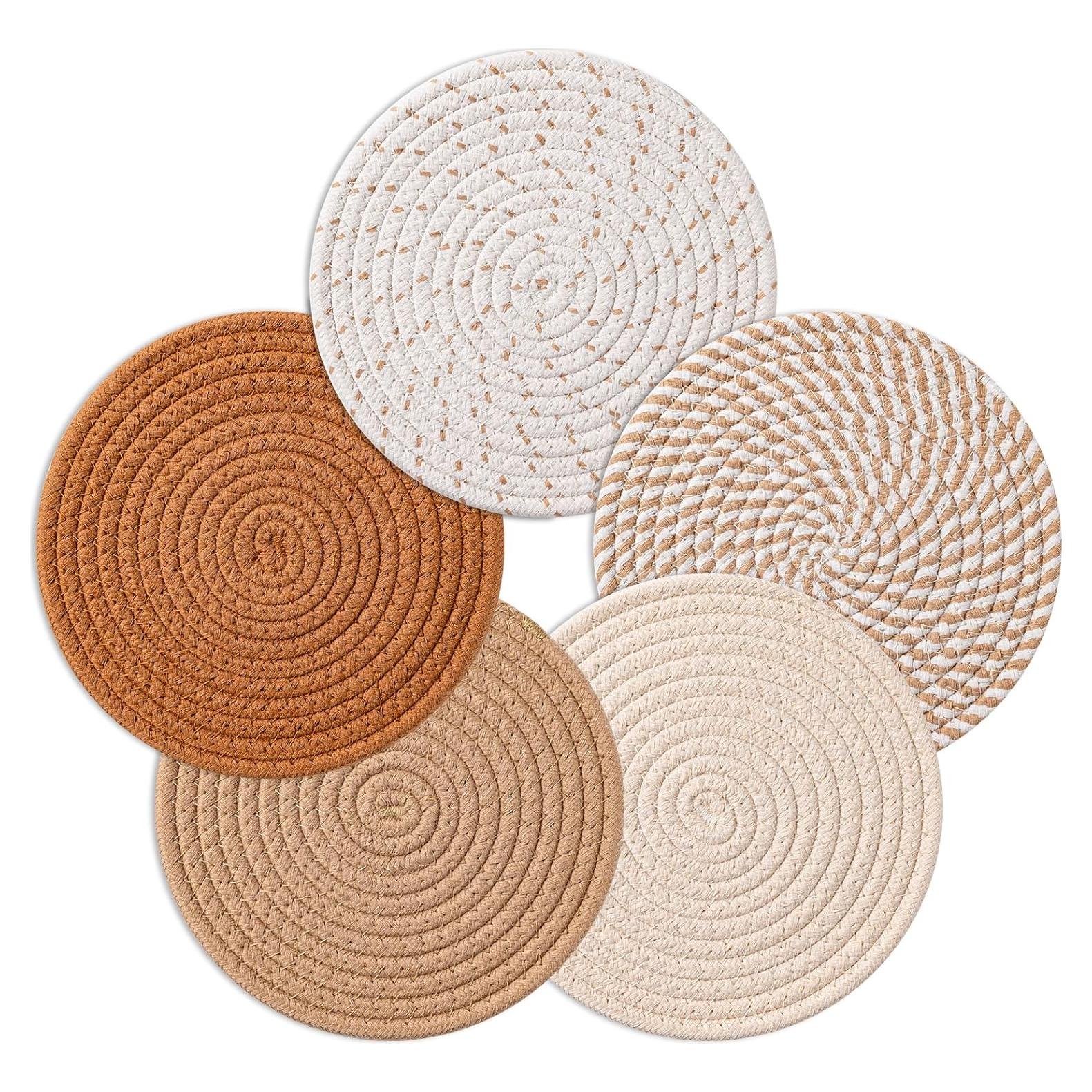 Trivetes de Cocina Husfunov 5 Piezas Resistentes al Calor