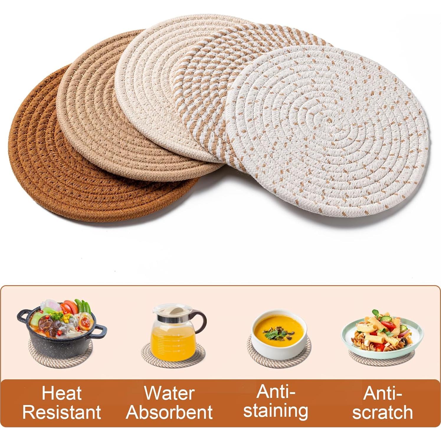 Trivetes de Cocina Husfunov 5 Piezas Resistentes al Calor