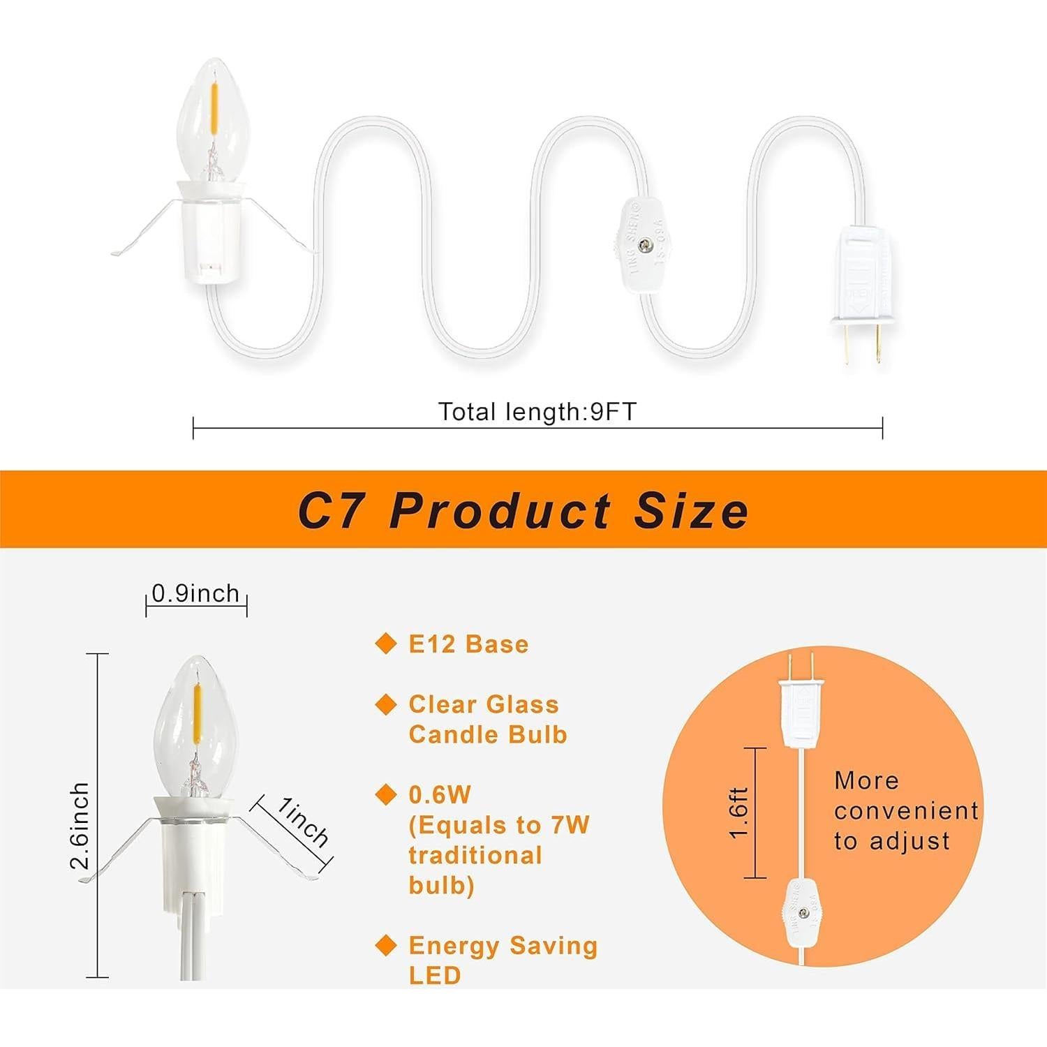 Cordón Accesorio Kiraralite 4 Bombillas LED 1.83m Blanco