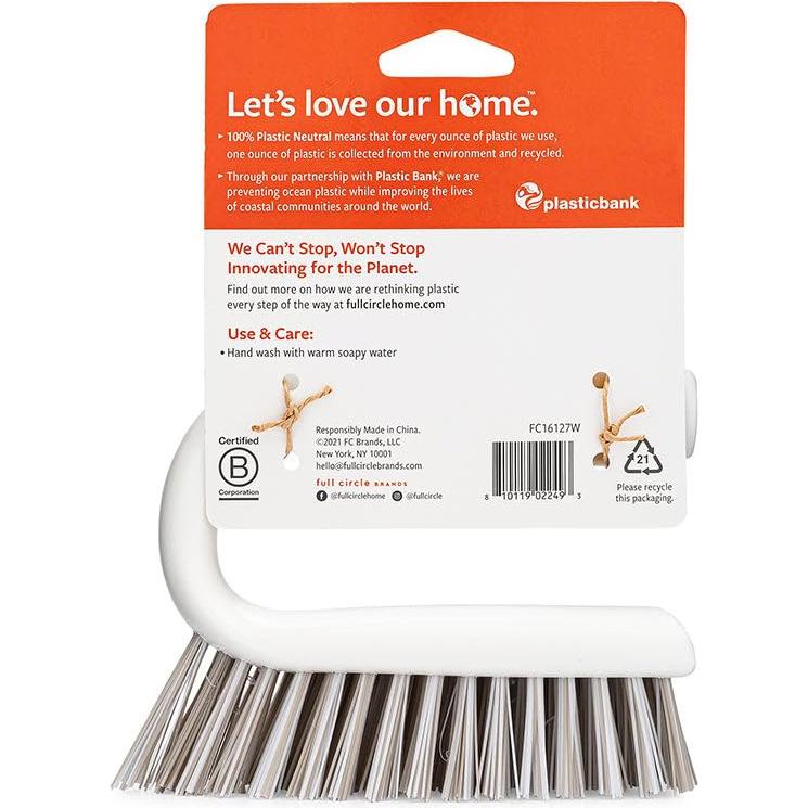 Cepillo de Fregado Multiusos Full Circle Tough Stuff Blanco 22.1x20.1x14 cm