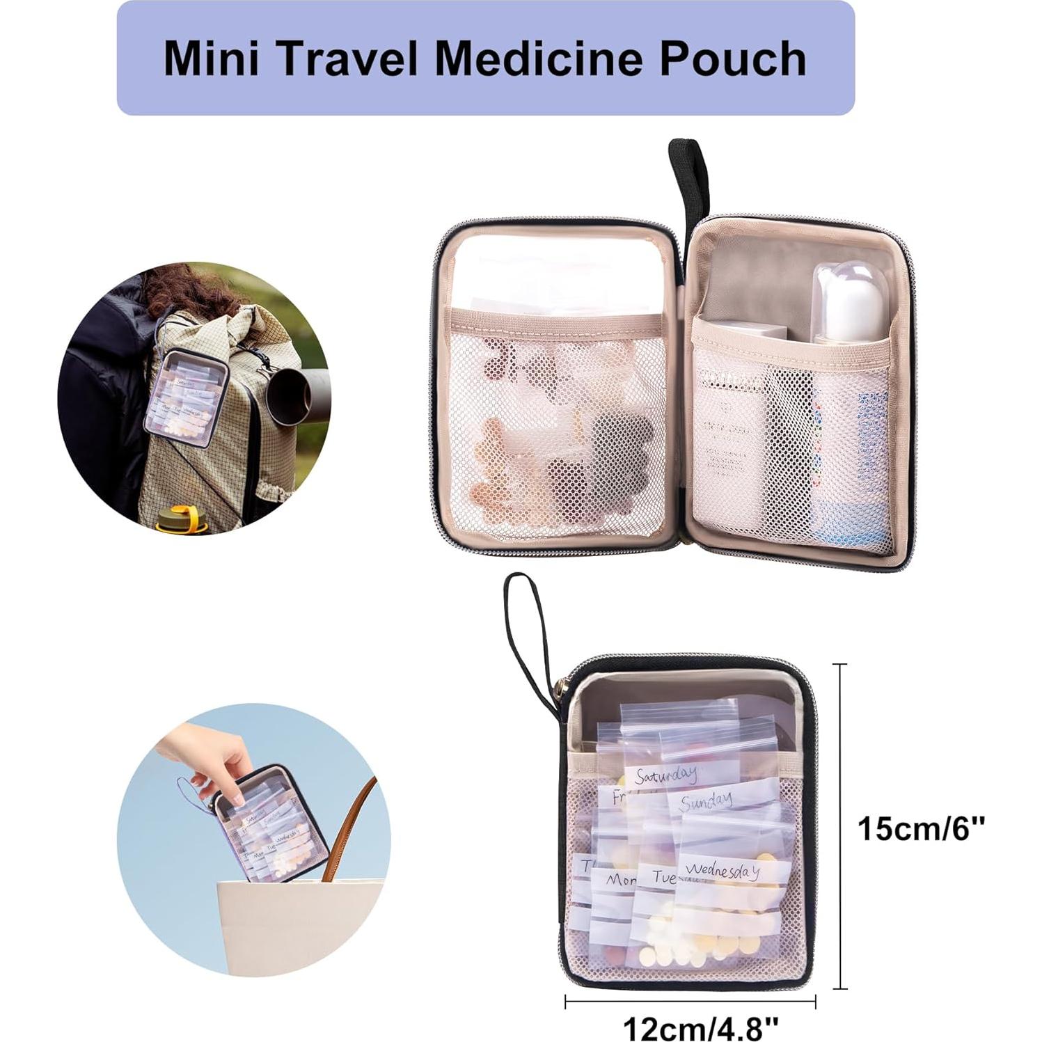 Bolsa de Almacenamiento de Medicamentos Lexeeco Negra 30.5x19.3 cm