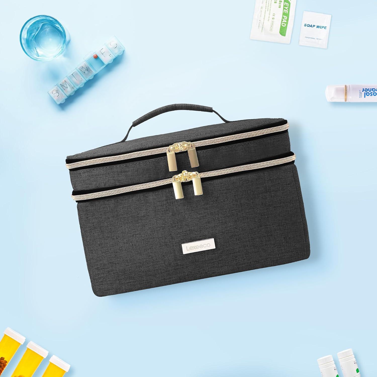 Bolsa de Almacenamiento de Medicamentos Lexeeco Negra 30.5x19.3 cm