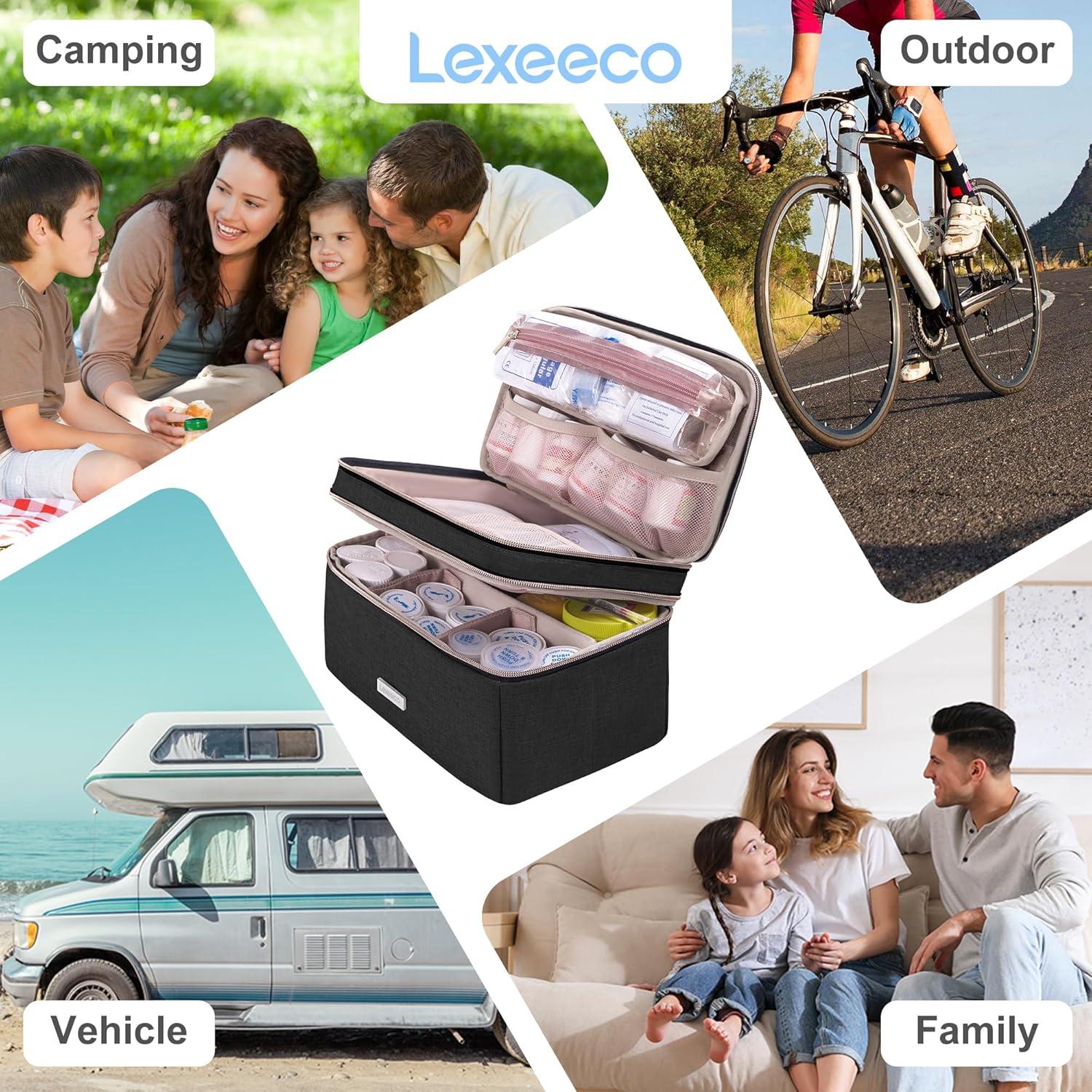 Bolsa de Almacenamiento de Medicamentos Lexeeco Negra 30.5x19.3 cm