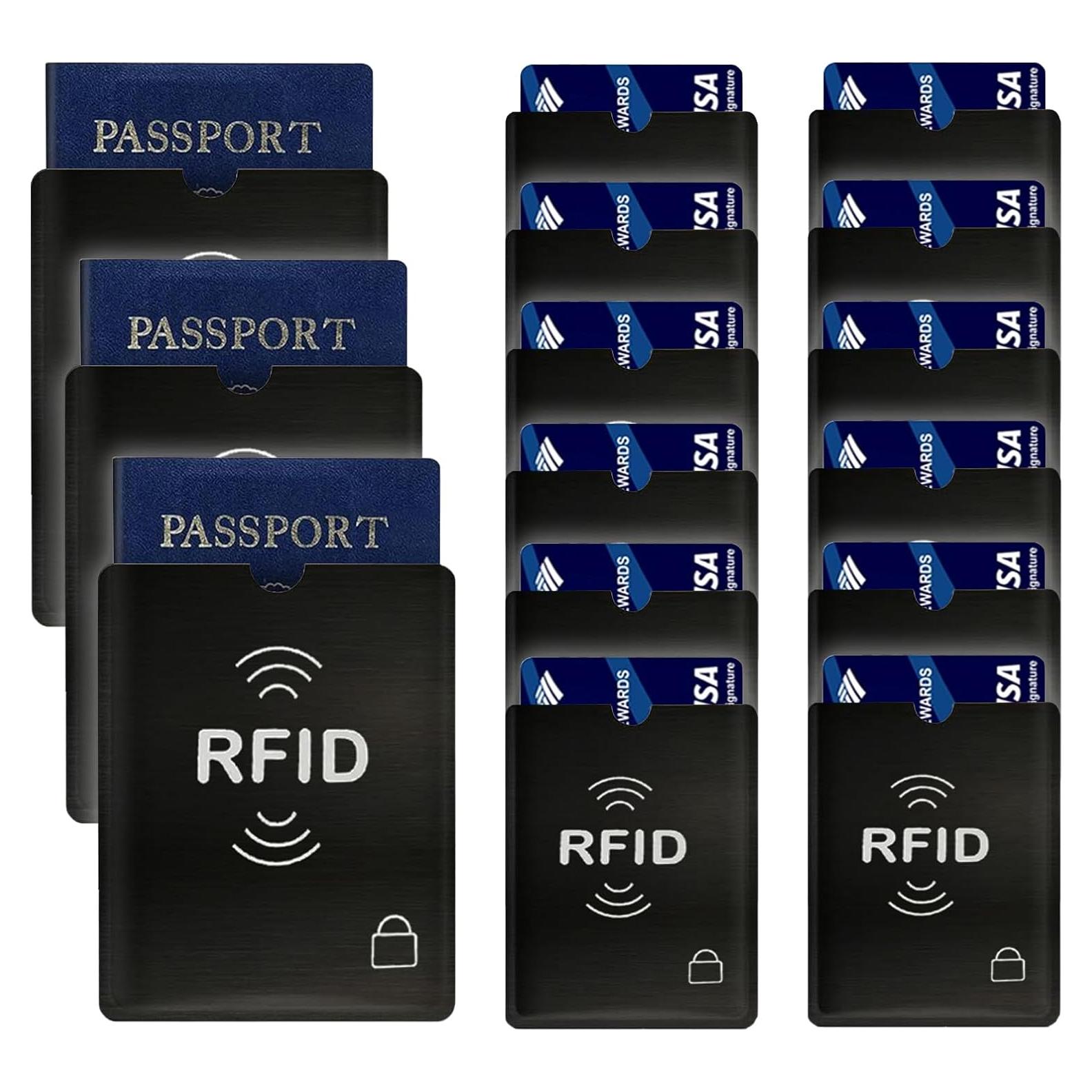 15PCS Manga Bloqueadora RFID Hakefyna para Tarjetas y Pasaportes