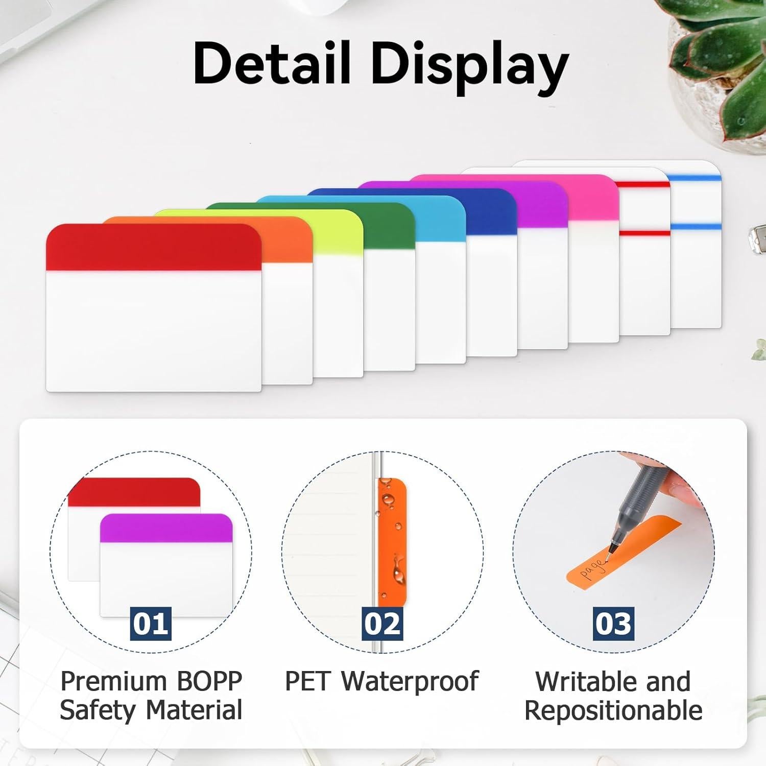 600 Pestañas Adhesivas Tecreddy 5.08 cm Multicolor Reposicionables