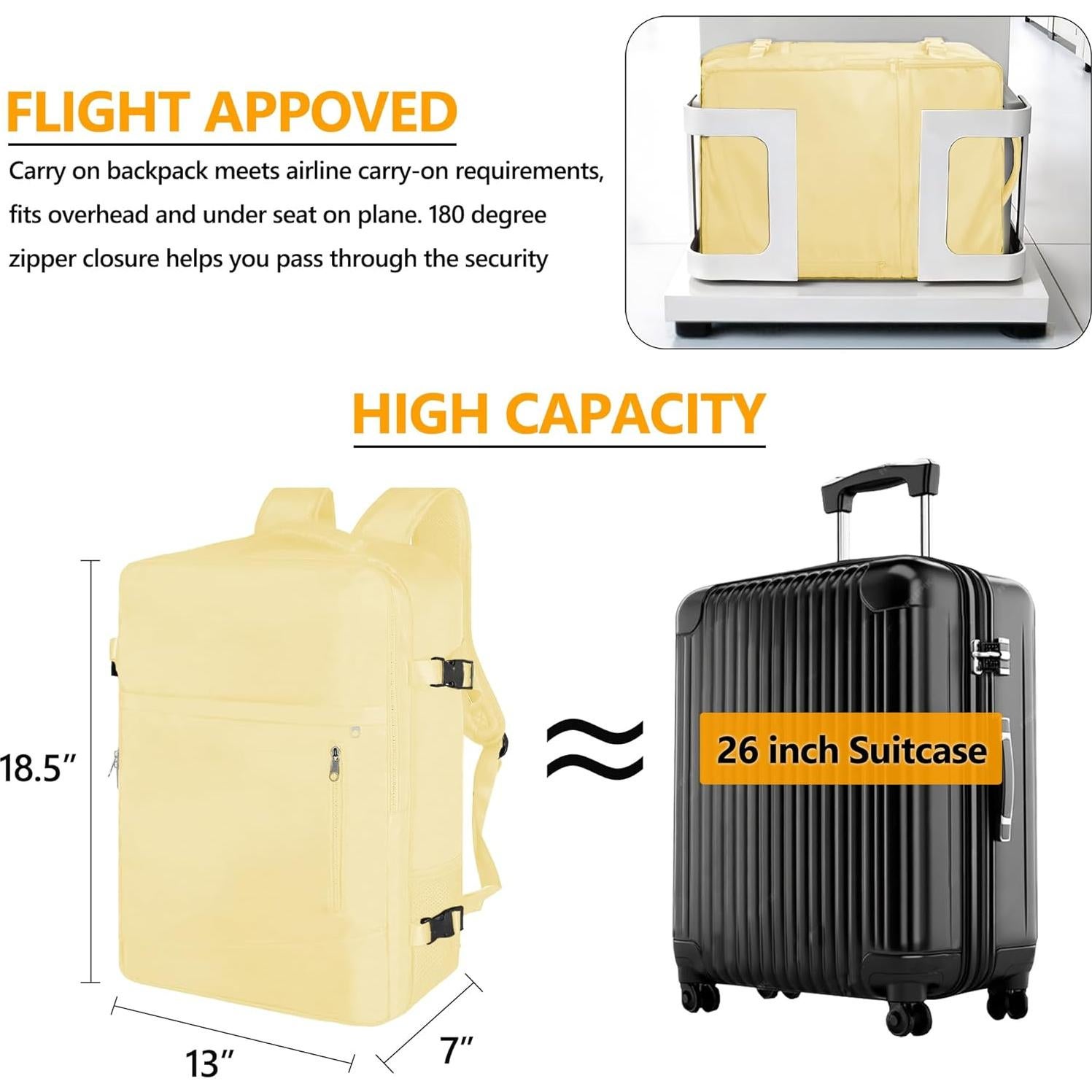 Mochila de Viaje SUOCO 60L con Bolsa de Vacío y Bomba