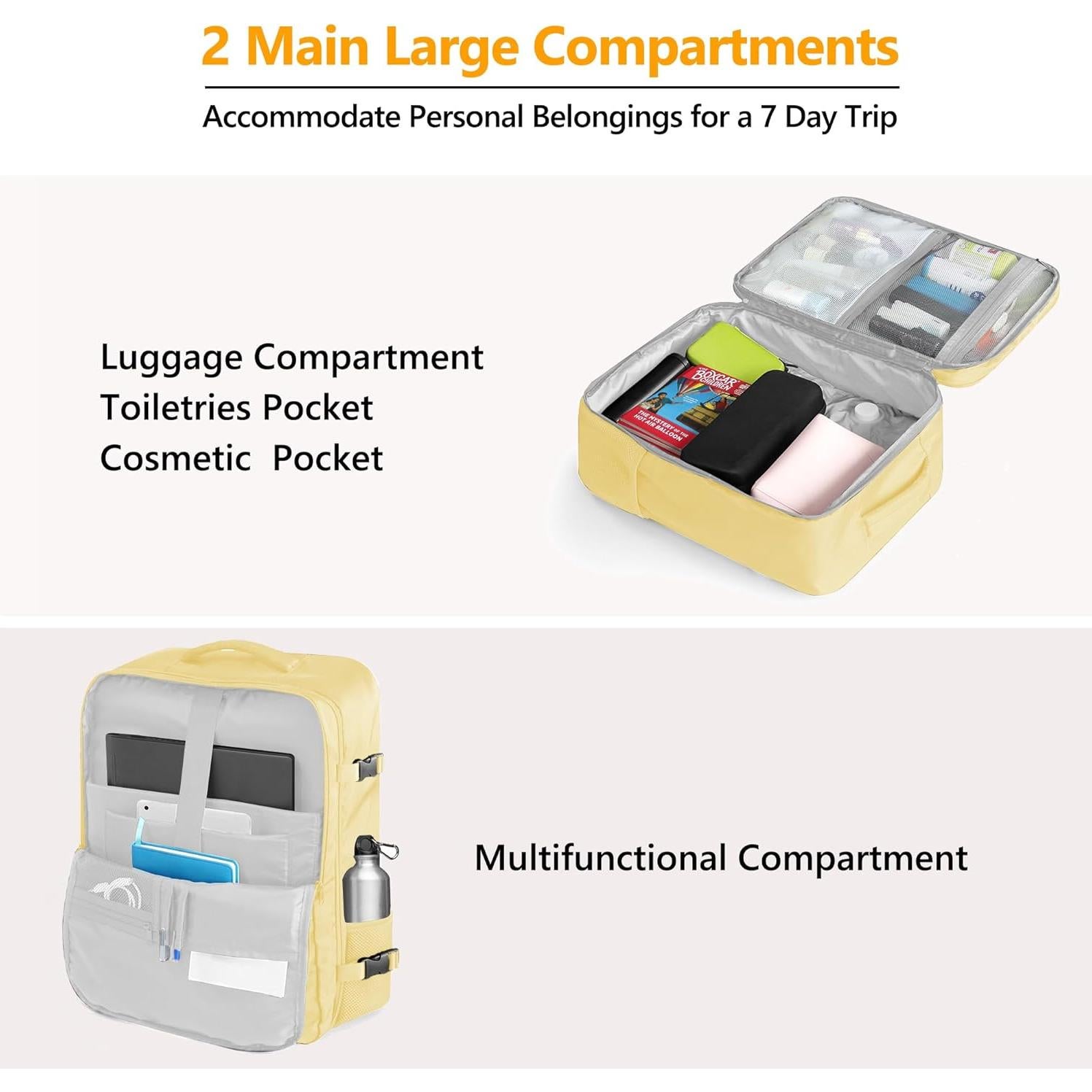 Mochila de Viaje SUOCO 60L con Bolsa de Vacío y Bomba