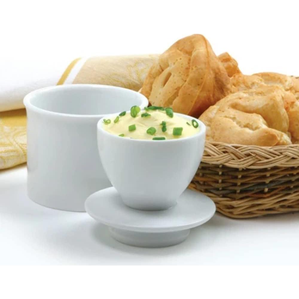 Conservador de Mantequilla Norpro de Porcelana Blanca 1 Barra