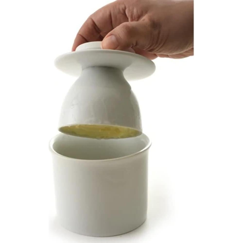 Conservador de Mantequilla Norpro de Porcelana Blanca 1 Barra