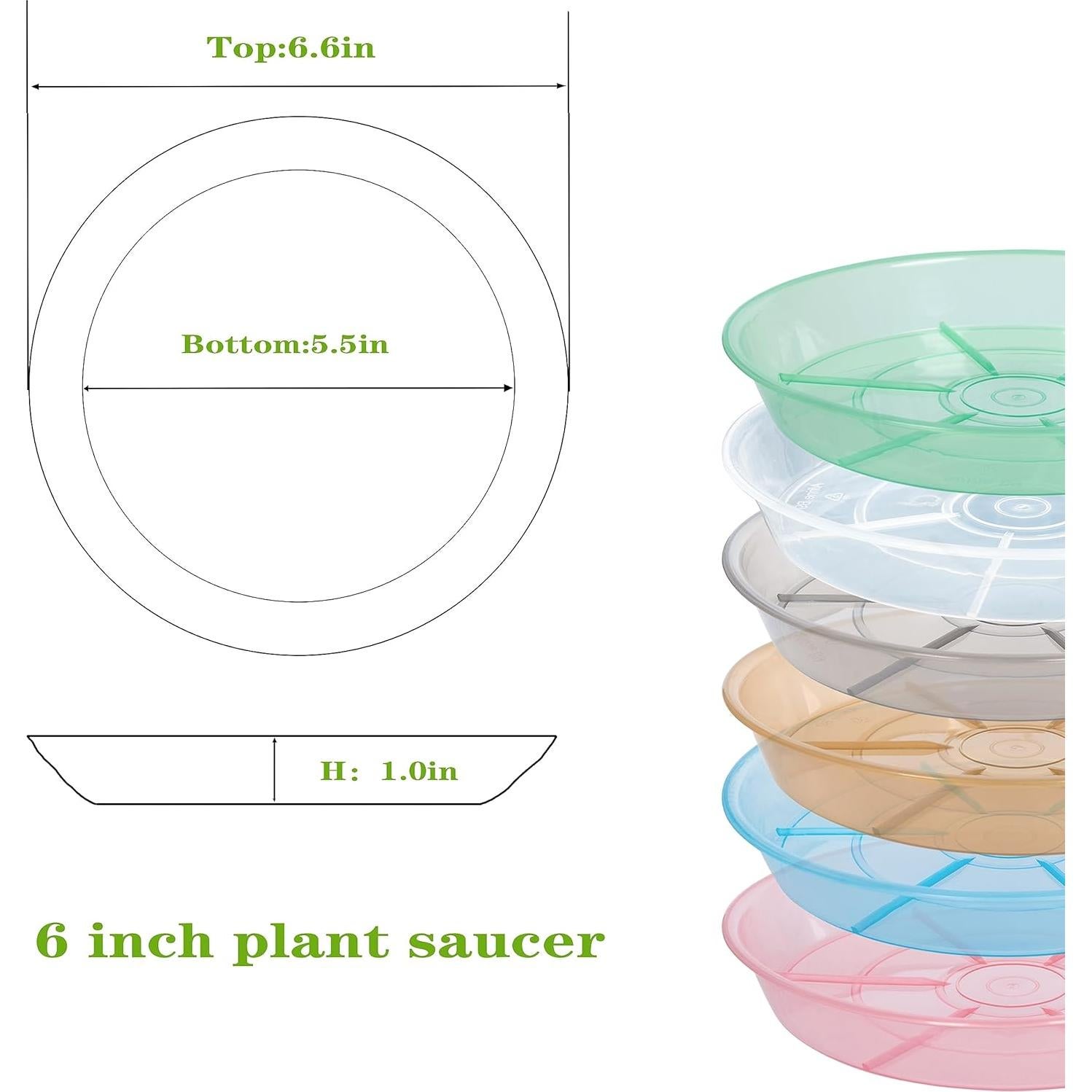 Paquete de 6 Platos de Goteo para Plantas Afrine 12.7 cm
